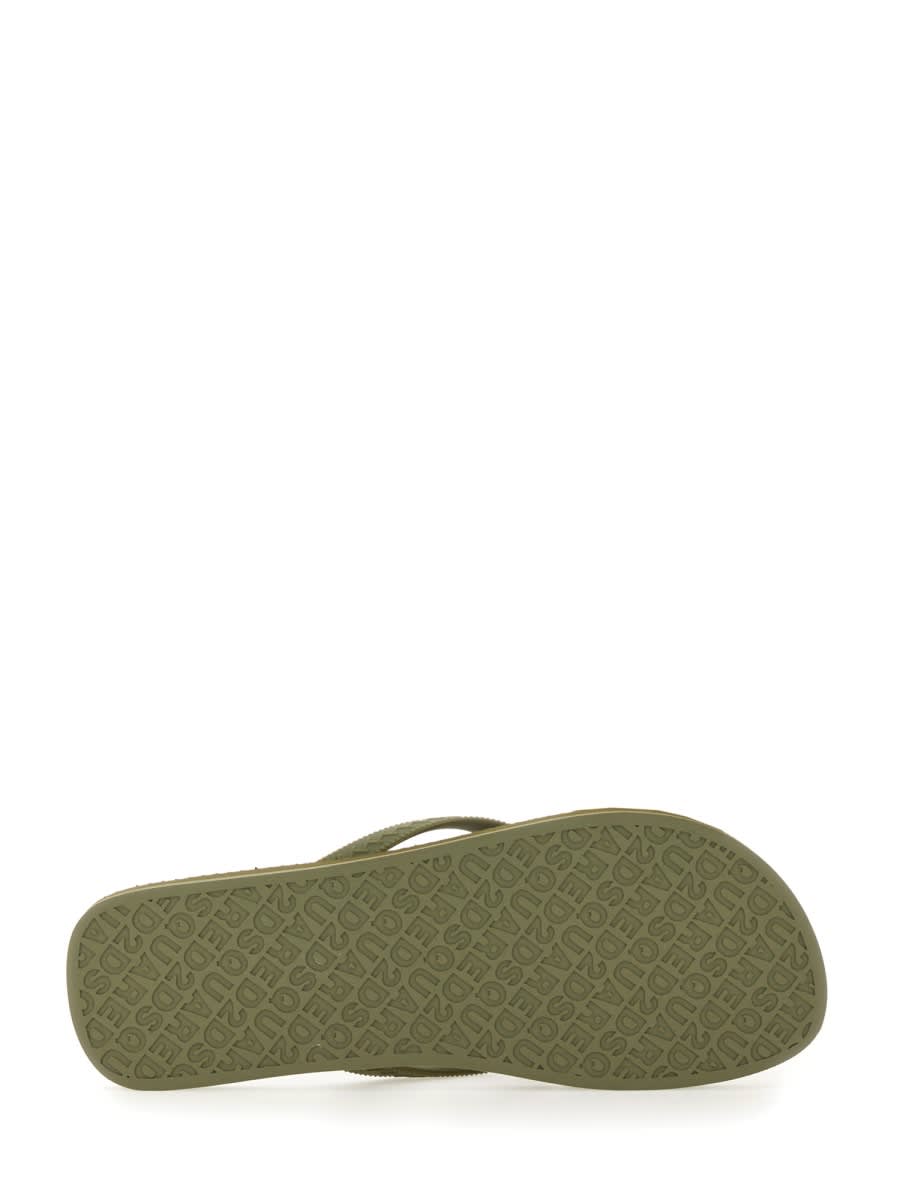 Shop Dsquared2 Rubber Thong Sandal In Green