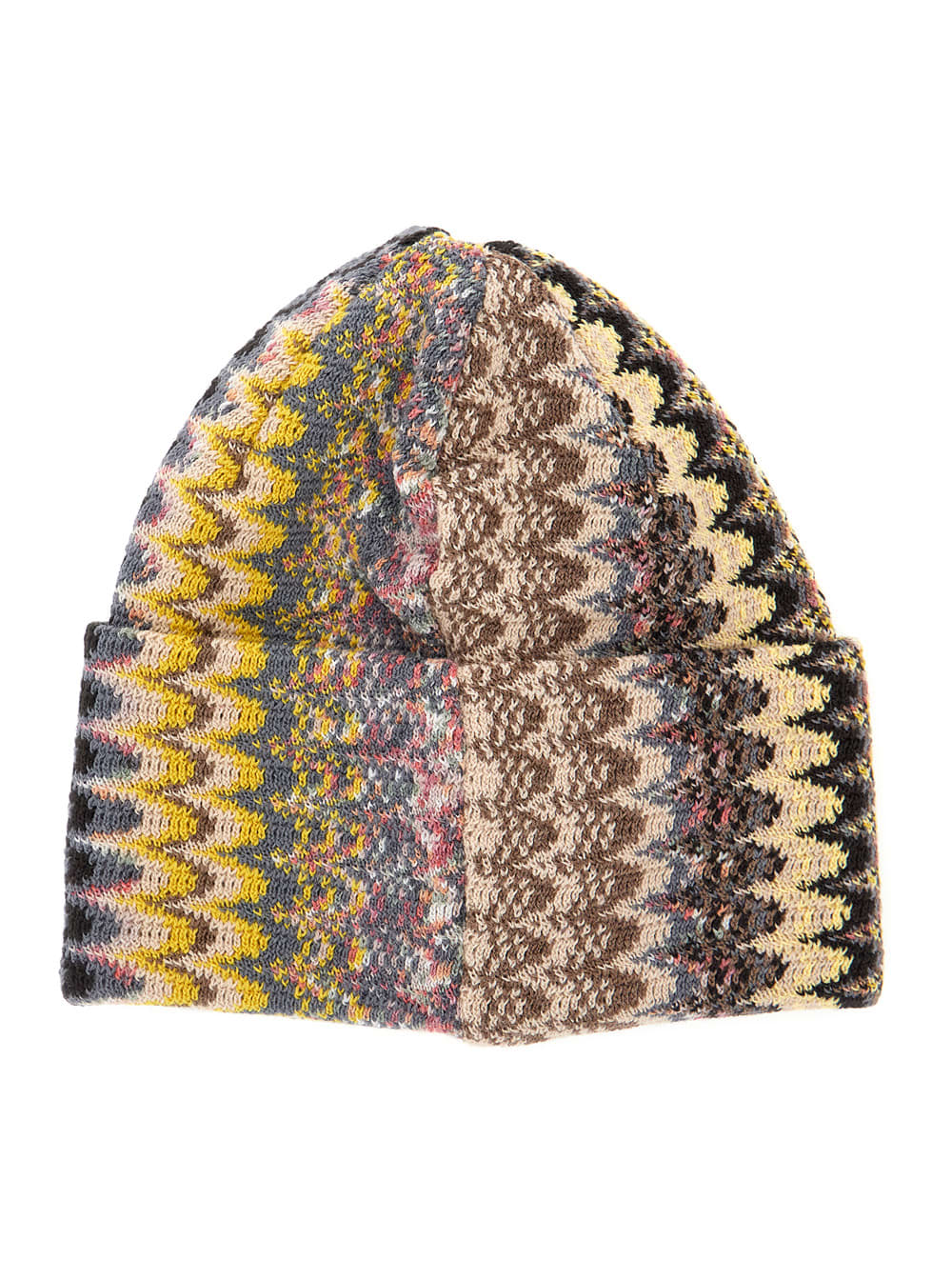 Missoni Multicolor Zigzag Pattern Beanie Hat In Multi