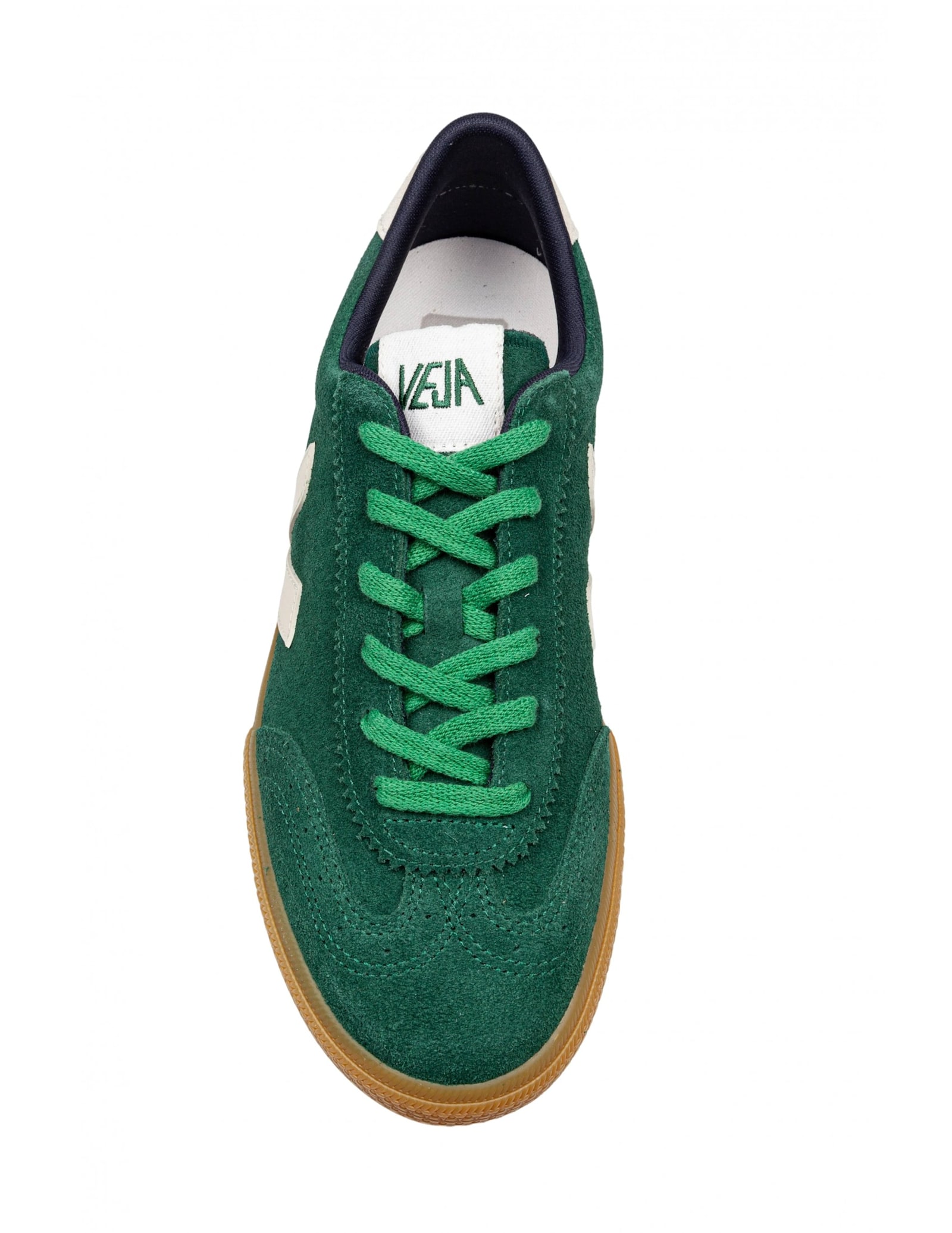 Shop Veja Volley Sneakers In Suede Color Green In Rock