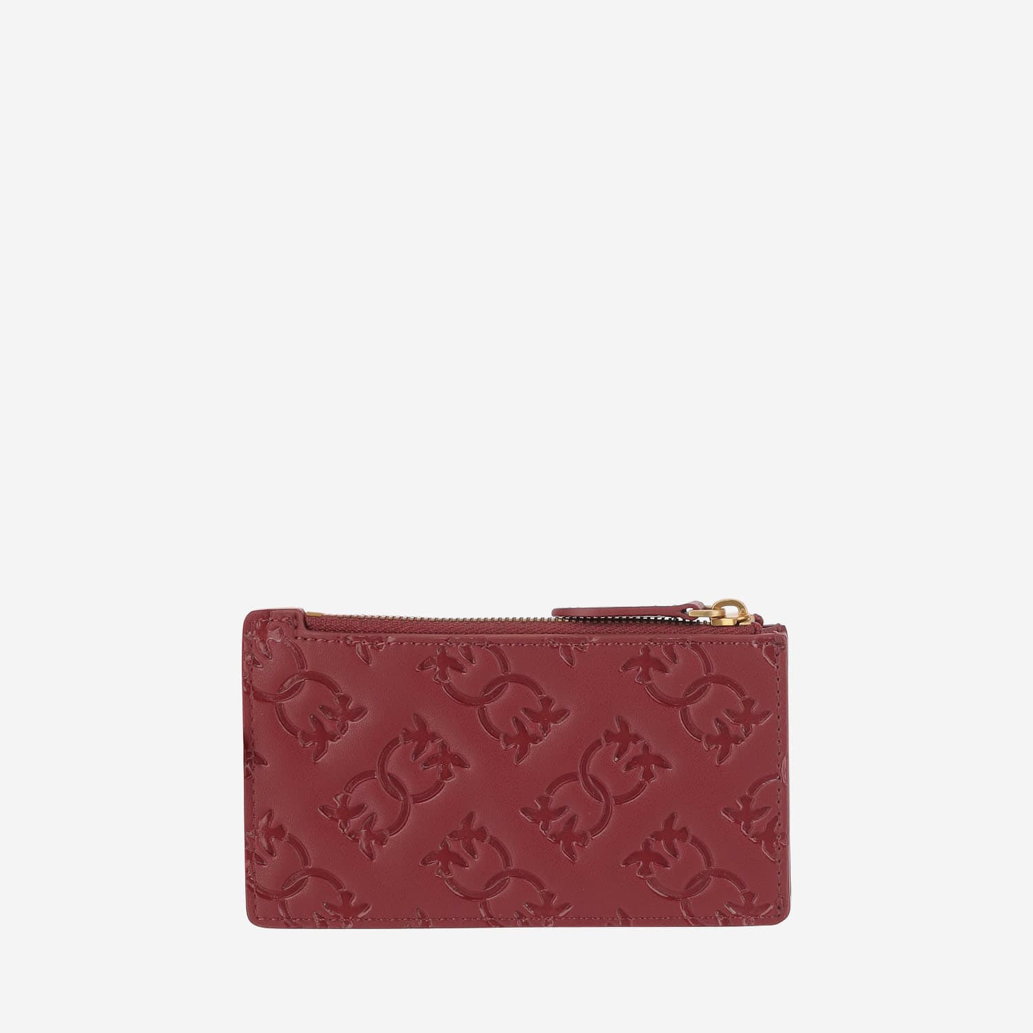 Pinko Leather Card Case With Logo In Red