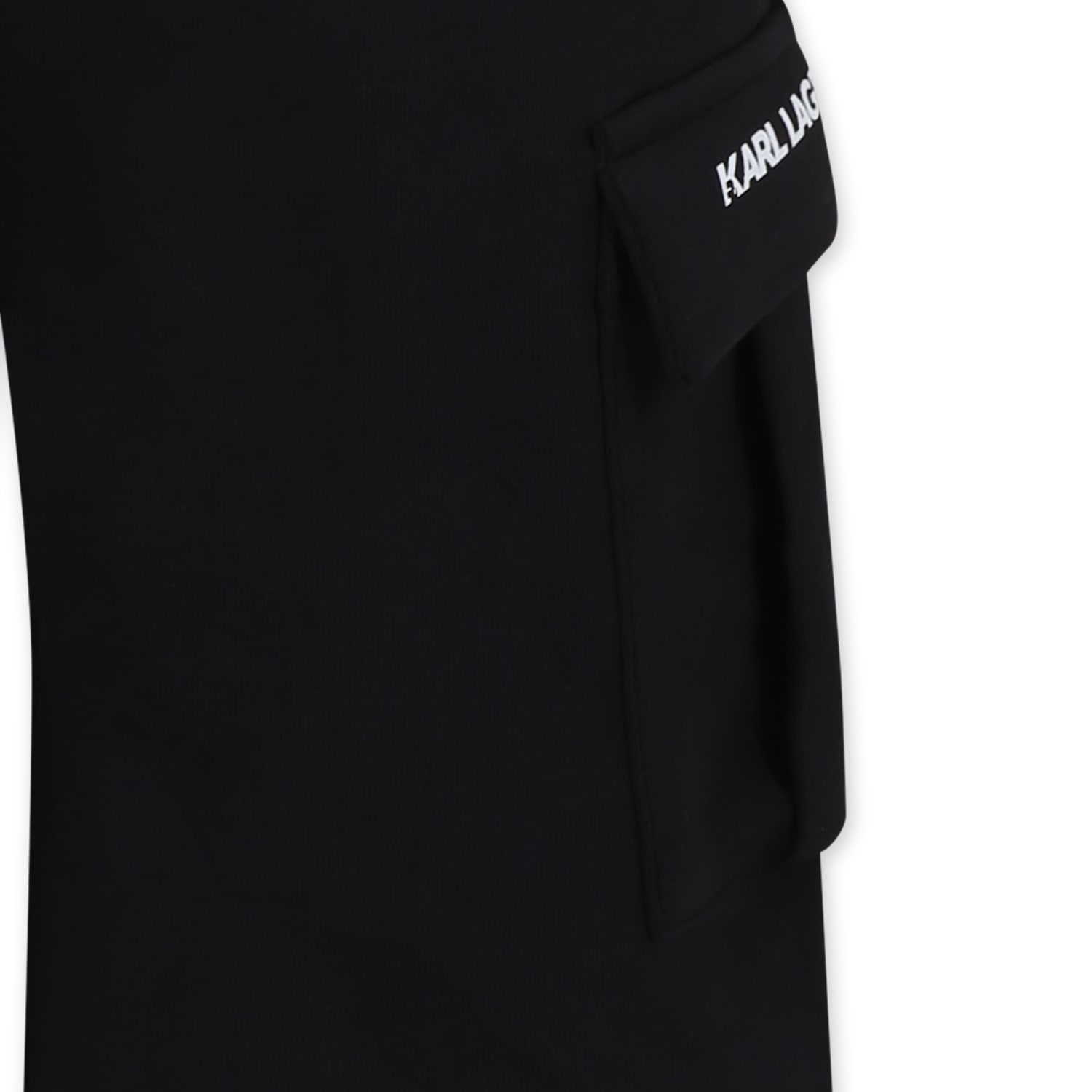 Karl Lagerfeld Black Shorts For Boy With Logo In Black
