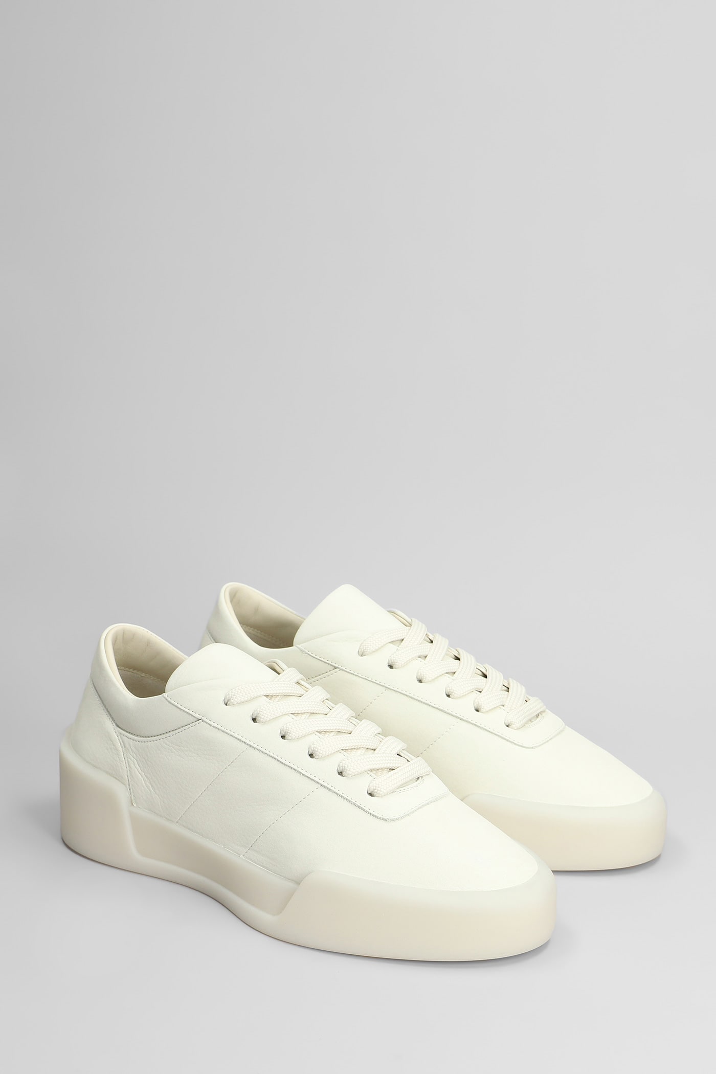 Fear Of God Man Sneakers Ivory Size 7 Leather In Metallic