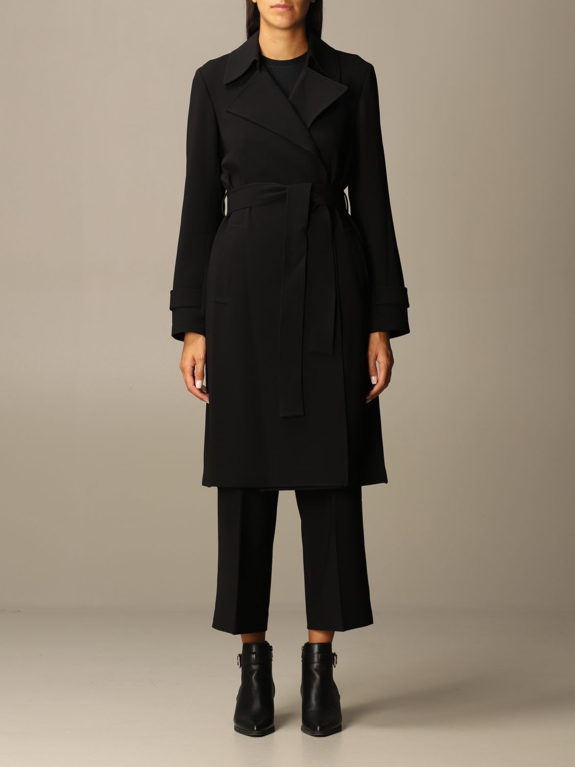 Theory Coat Theory Coat In Crêpe Dressing Gown With Belt