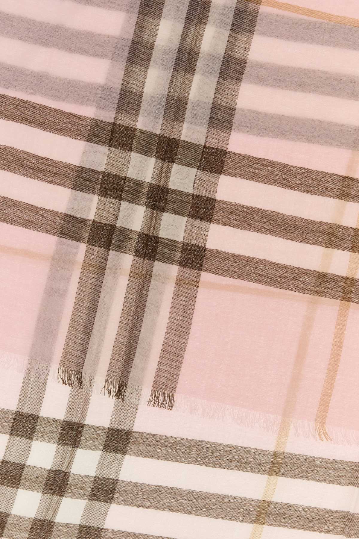 Burberry Embroidered Wool Scarf In Pink