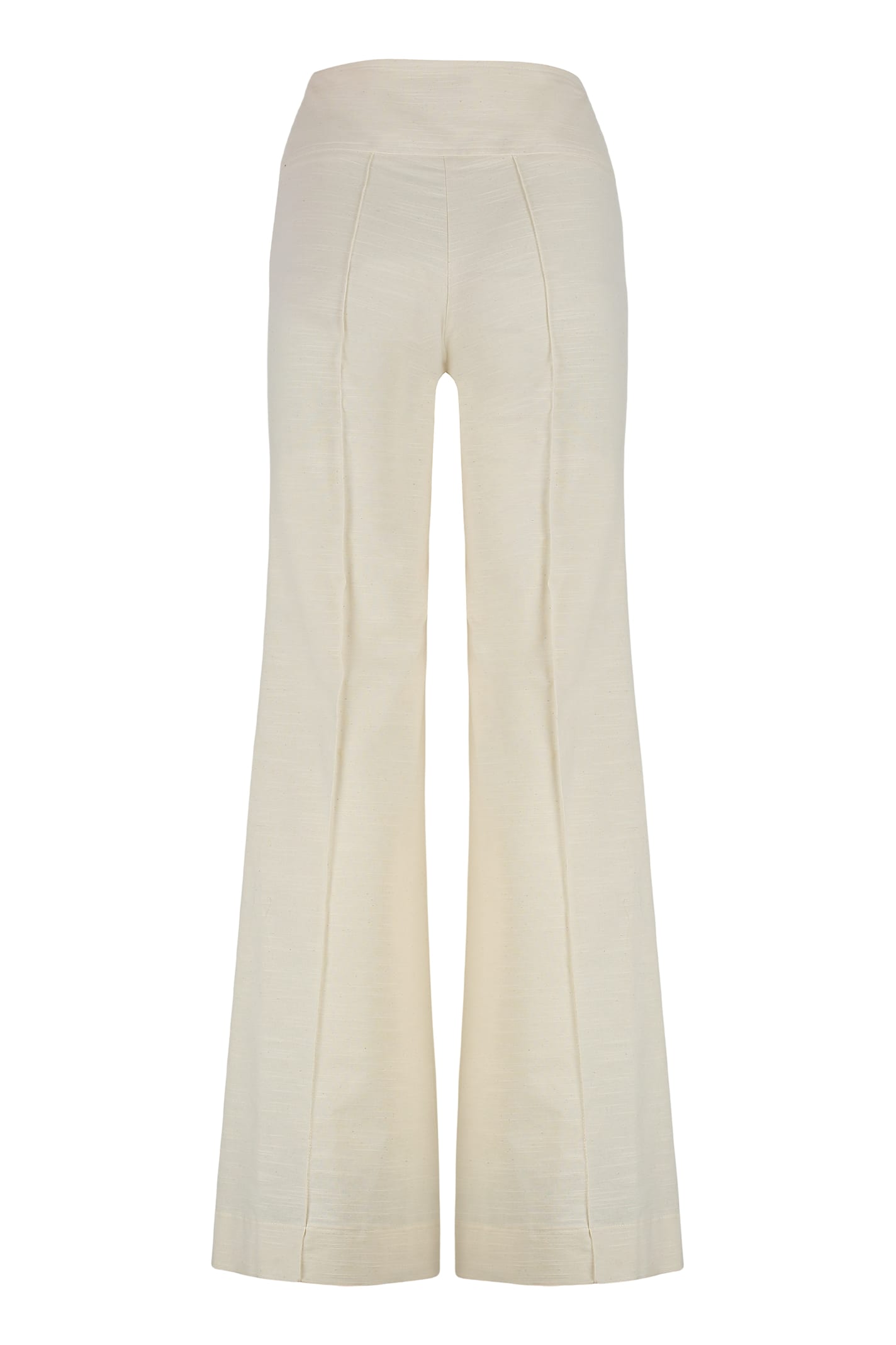 Versace Jeans Couture Off-white Baroque Buckle Trousers In White