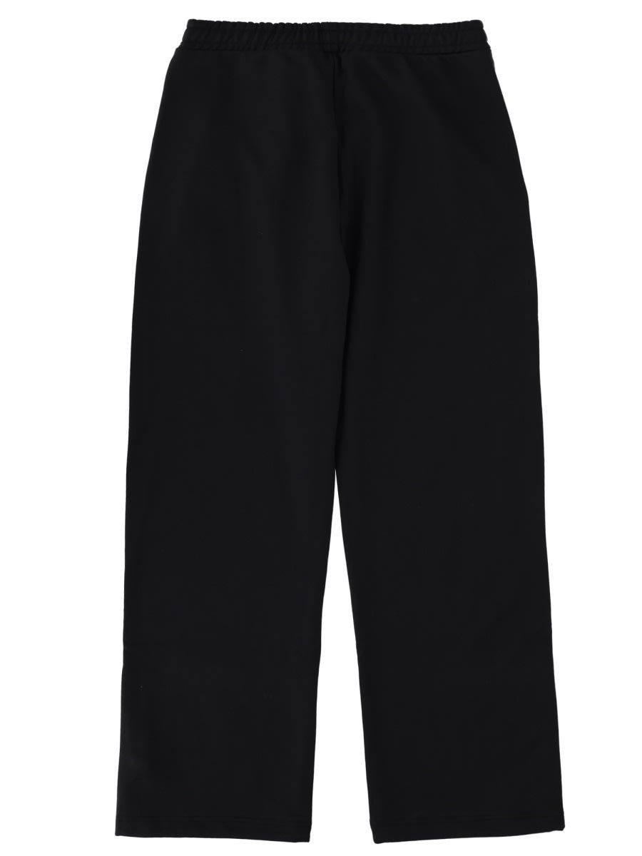 Marine Serre Moon Logo Fleece Sweatpants In Black