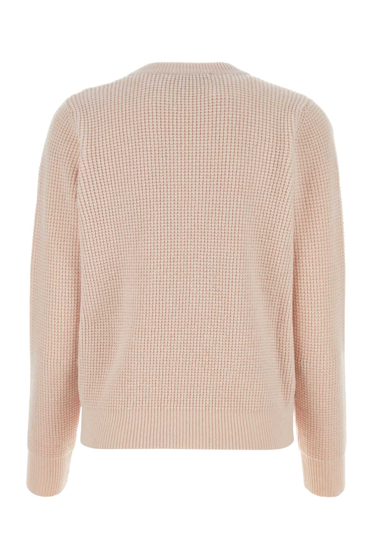 Shop Maison Kitsuné Light Pink Wool Sweater In Pale Pink