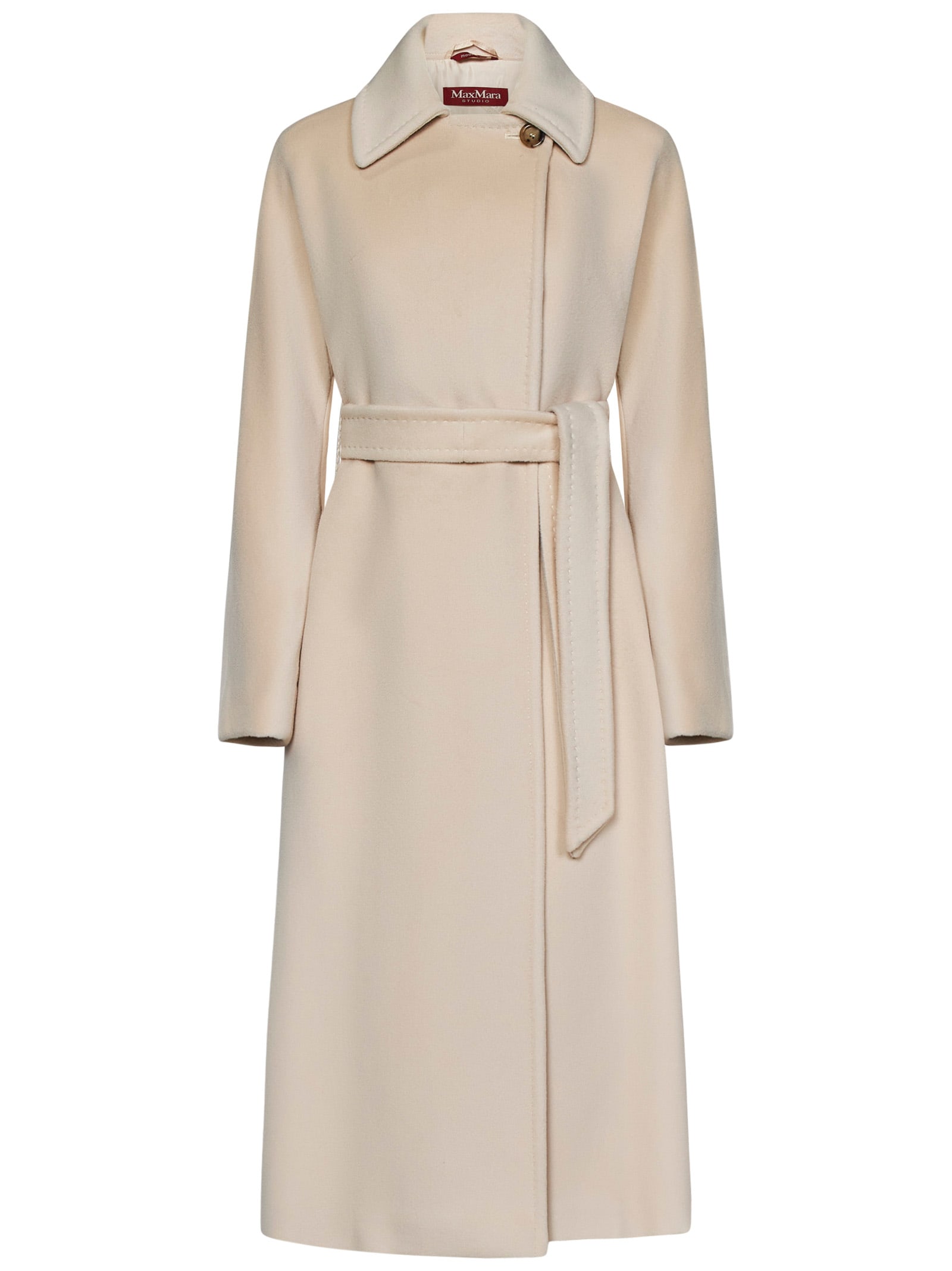 Shop Max Mara Maxmara Studio Coat In Beige