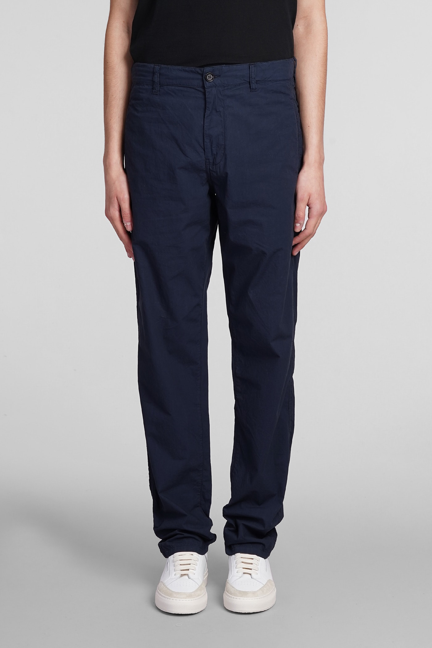 Shop Aspesi Pantalone Funzionale Pants In Blue Cotton In Navy / Navy
