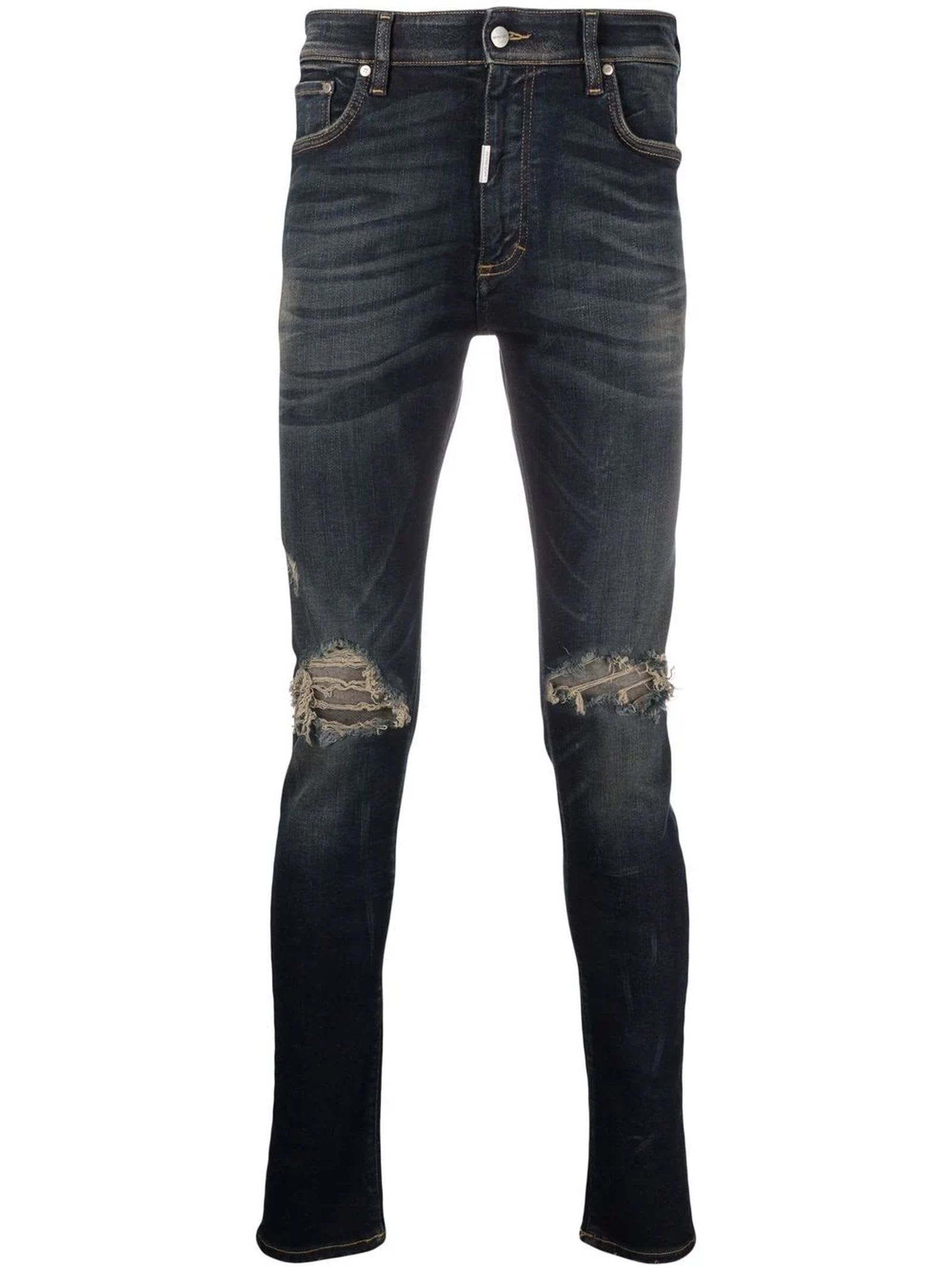 REPRESENT Dark Blue Stretch Cotton Jeans