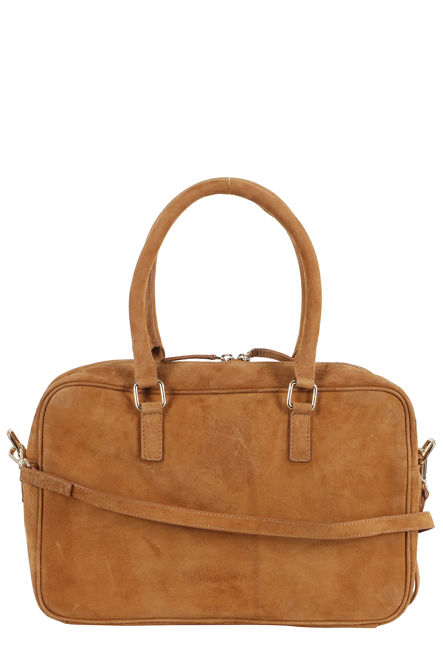 Tela Thames Canvas Briefcase With Suede Accents In Brown
