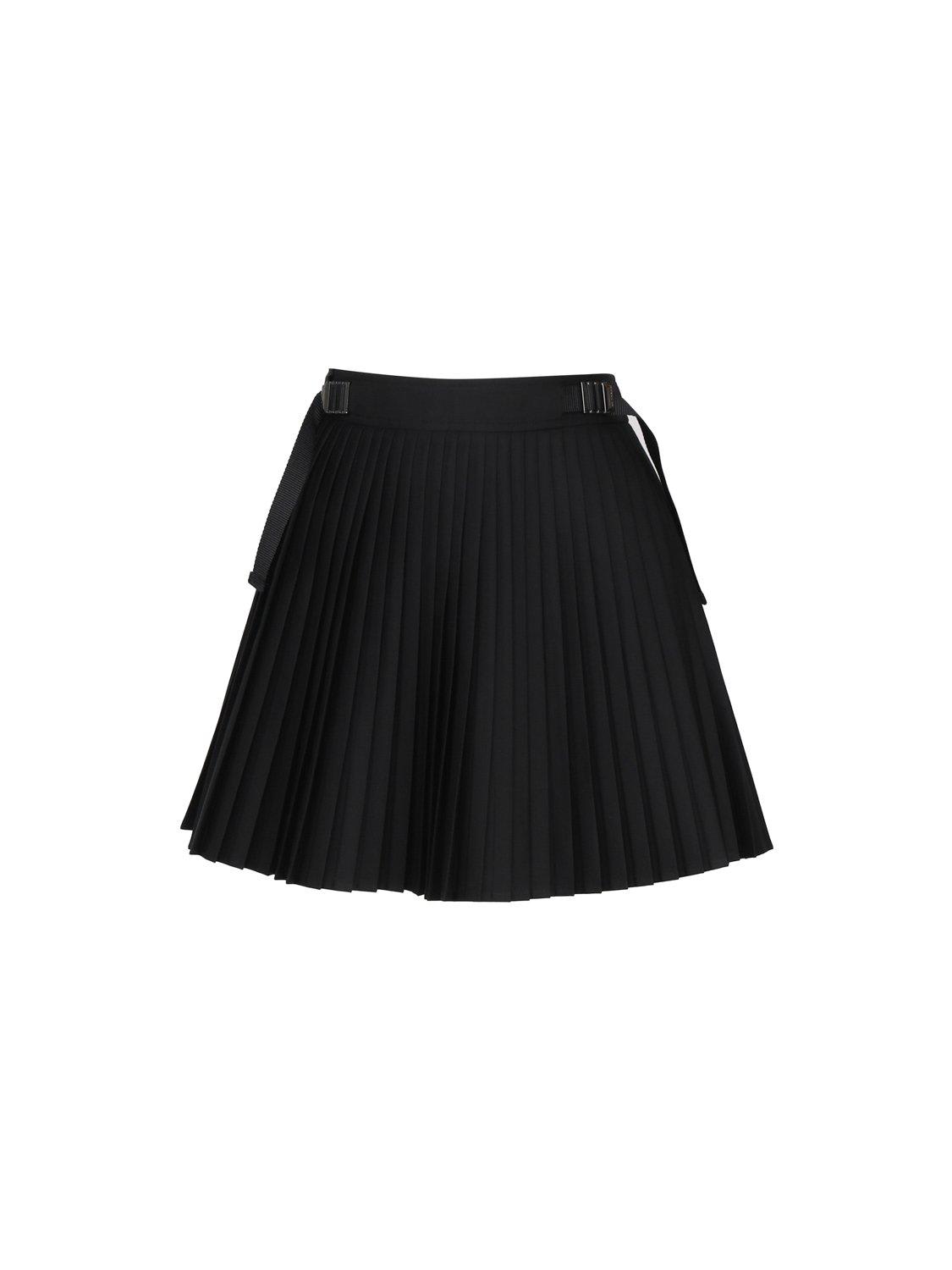 Logo Engraved Pleated Mini Skirt