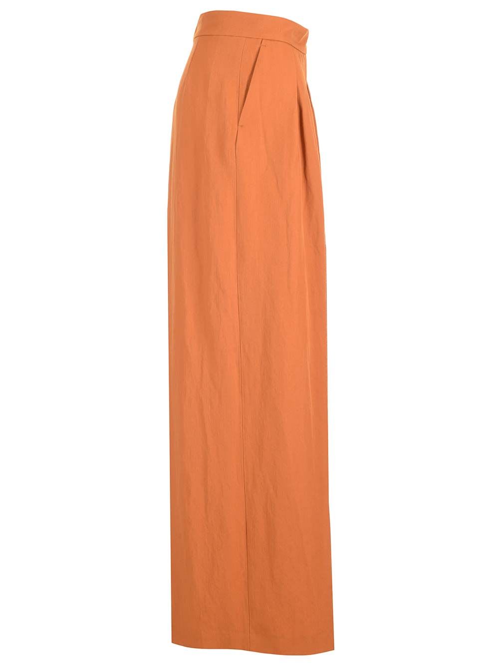 Shop Dries Van Noten Wool Blend Trousers In Orange