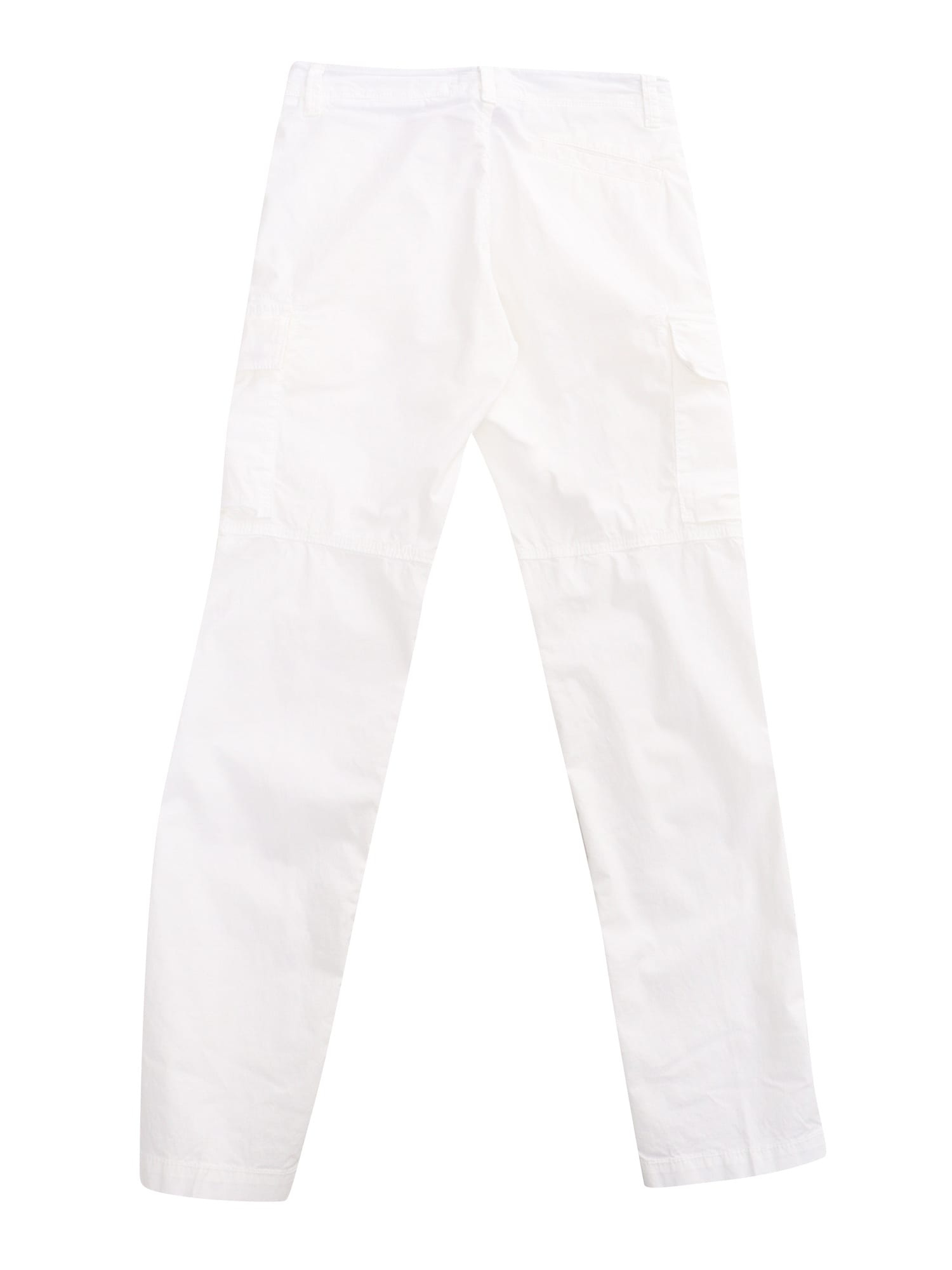 Shop Stone Island Junior White Trousers With Pockets