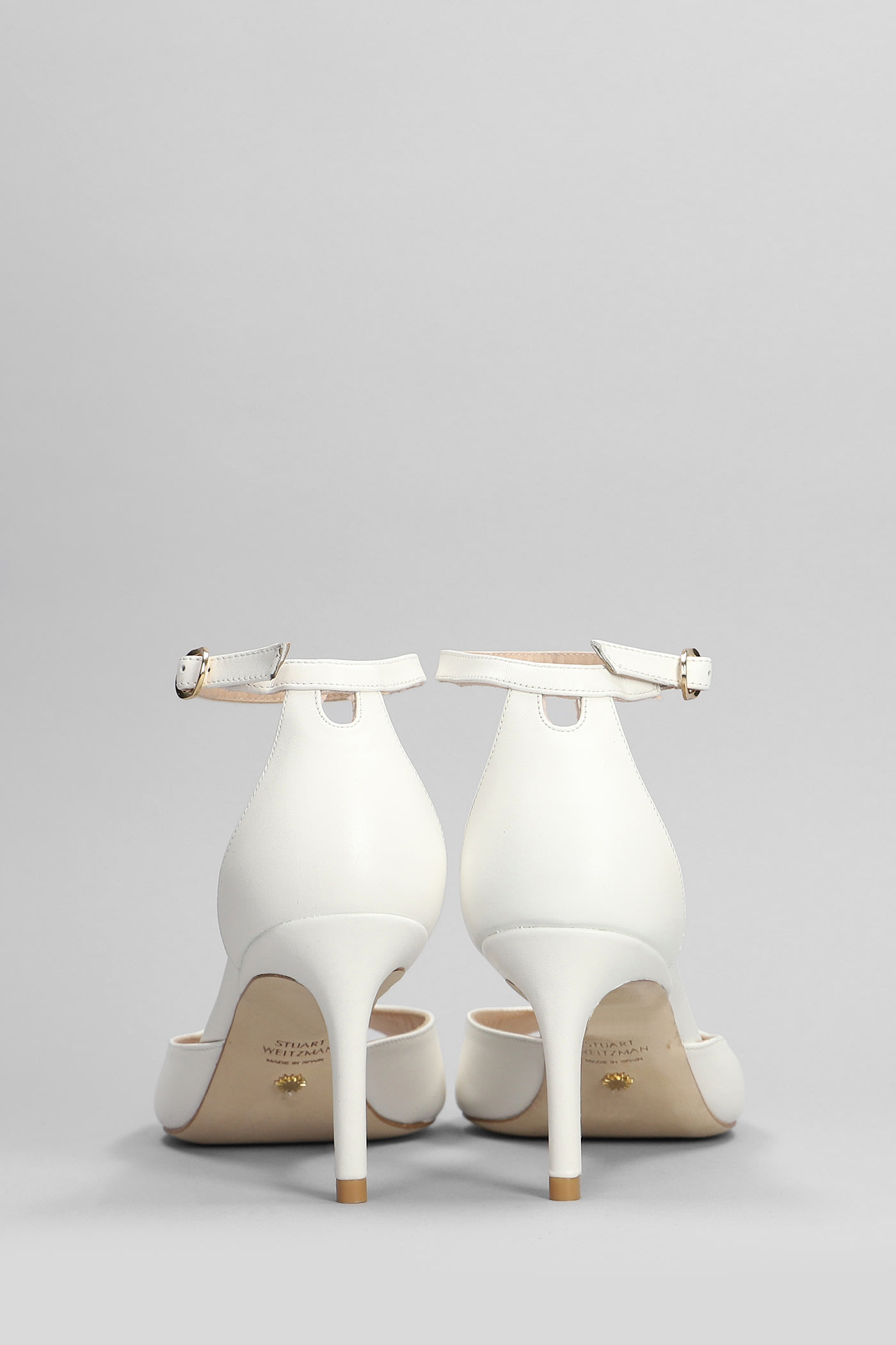 Shop Stuart Weitzman Nudistia 75 Sandals In White Leather