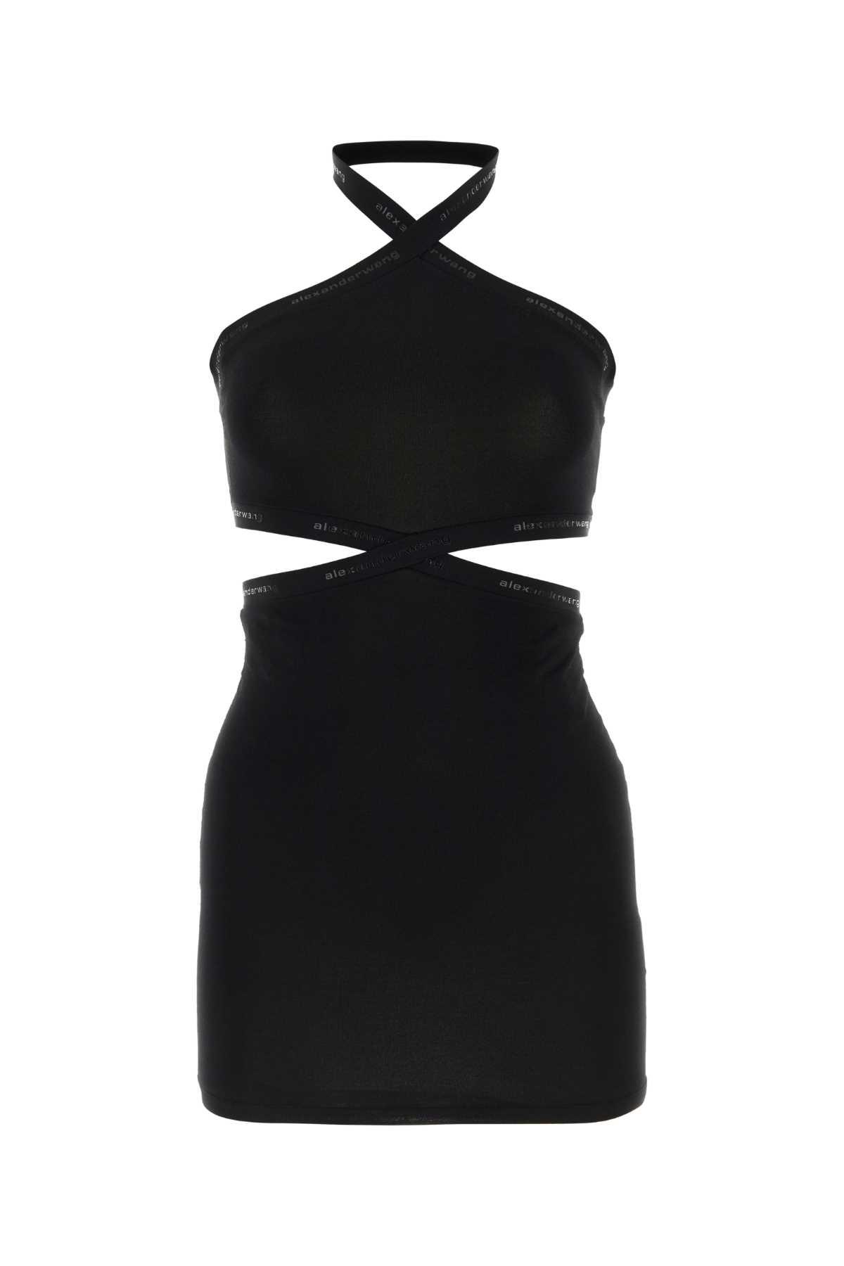 Black Viscose Knit Mini Dress