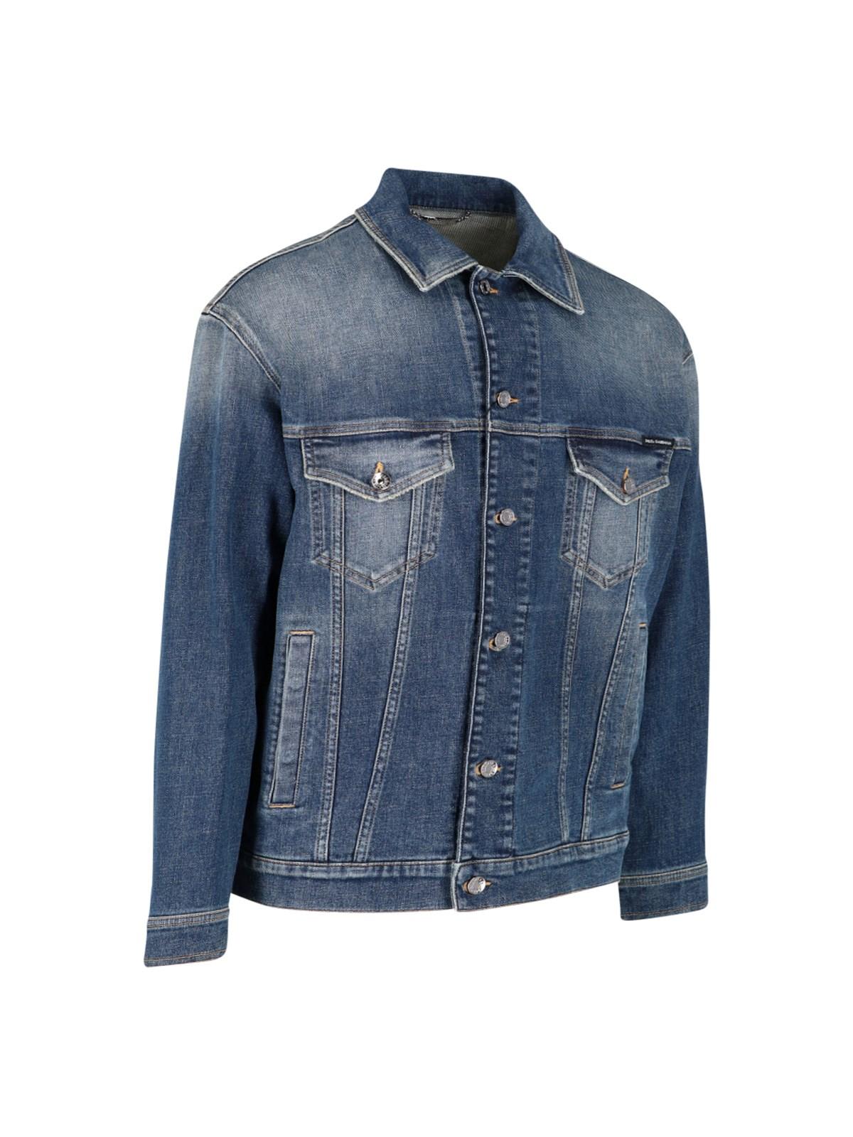 Shop Dolce & Gabbana Denim Logo Jacket In Variante Abbinata