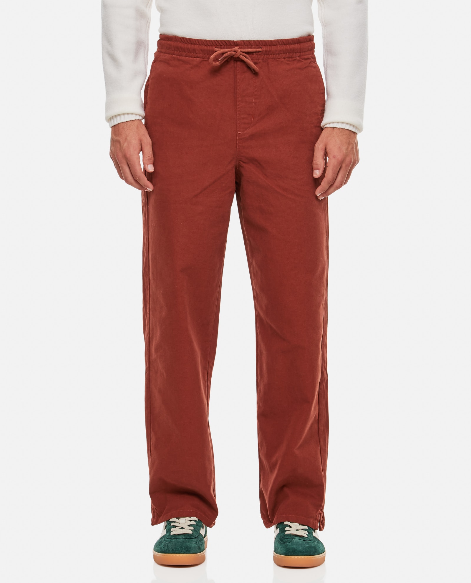 Shop Apc Vincent Trousers In Eaf Brick Red