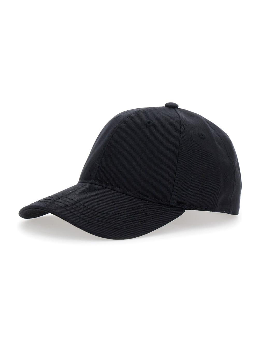 Black Baseball Cap With Logo Detail On The Sdie In Cotton Man