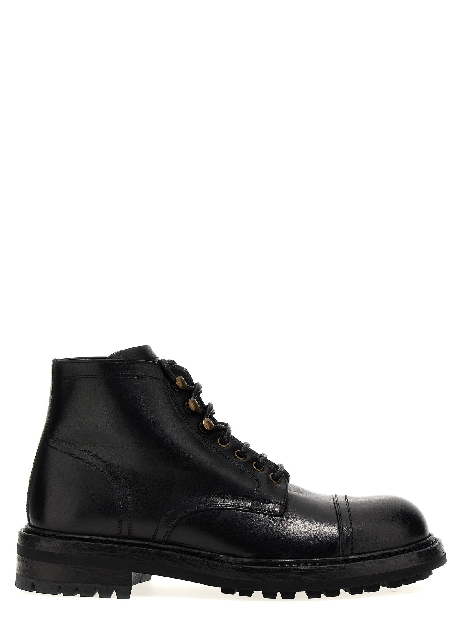 DOLCE & GABBANA LEATHER ANKLE BOOTS