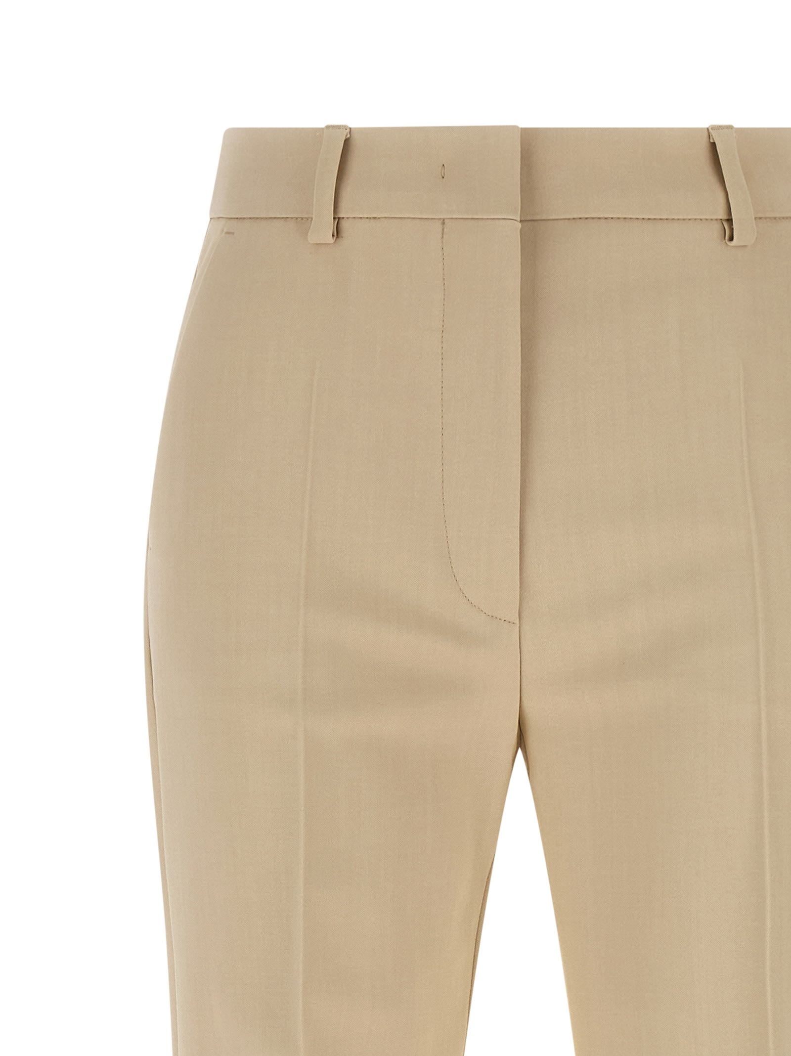 Sportmax Max Mara  Ivory Tailored Belt Loops Trousers In Neutral