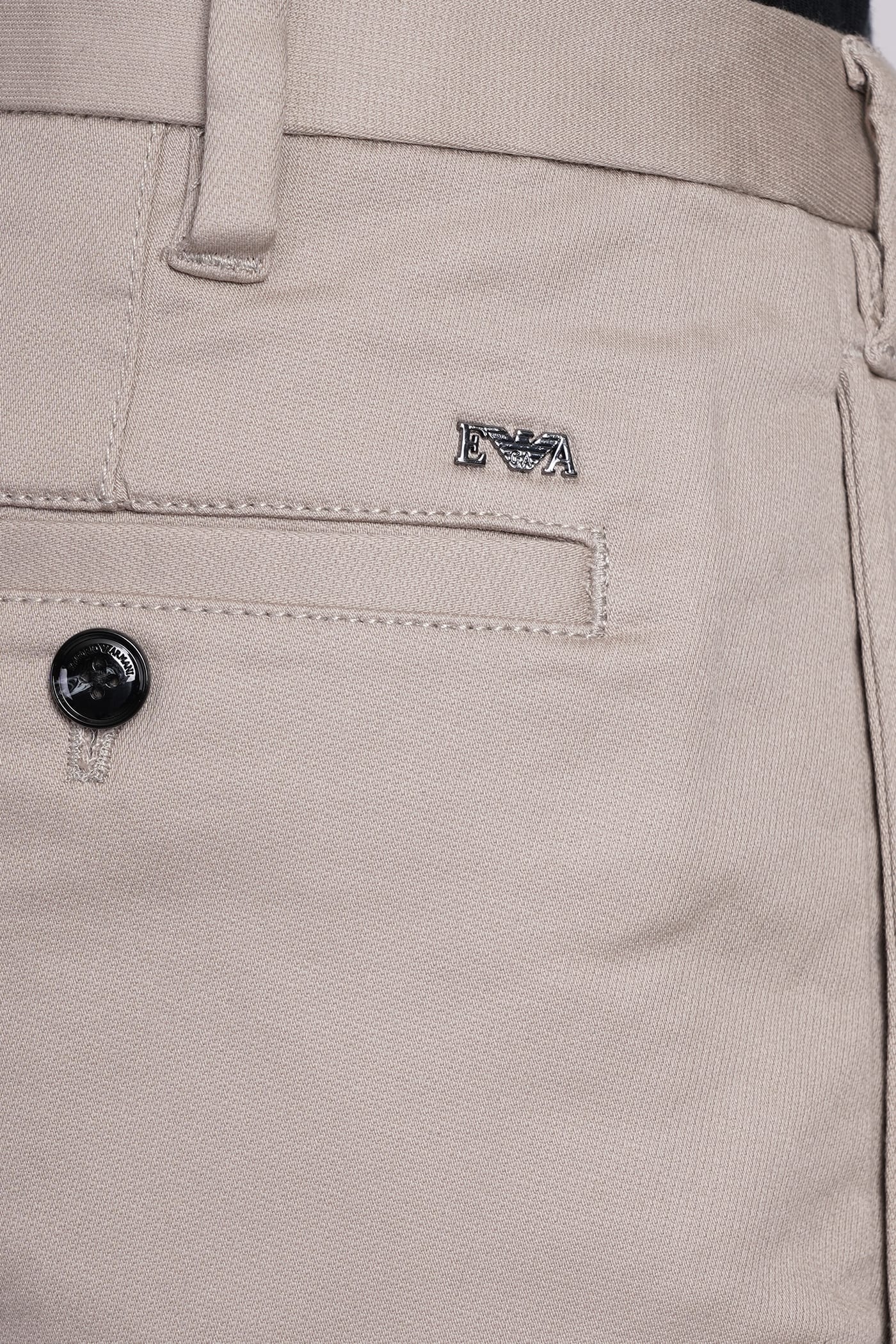 Shop Emporio Armani Pants In Beige Cotton