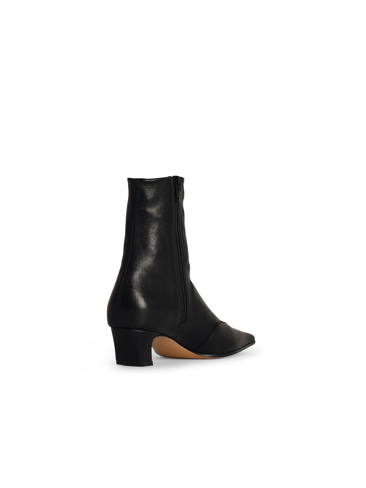 Shop Khaite Nevada 40 Black Leather Ankle Boots