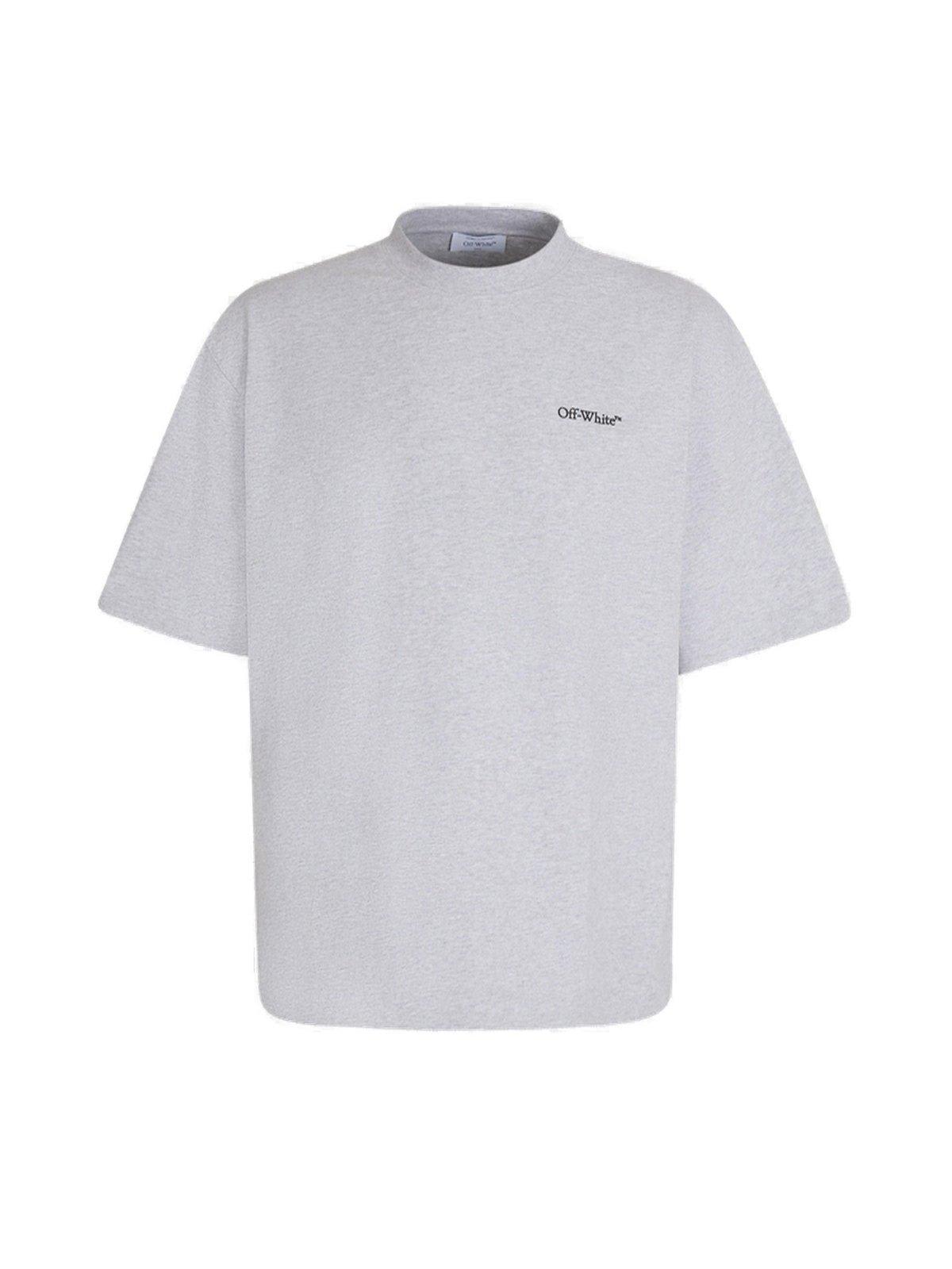 Shop Off-white Windy Arrow Skate Crewneck T-shirt In Light Grey Melange/black