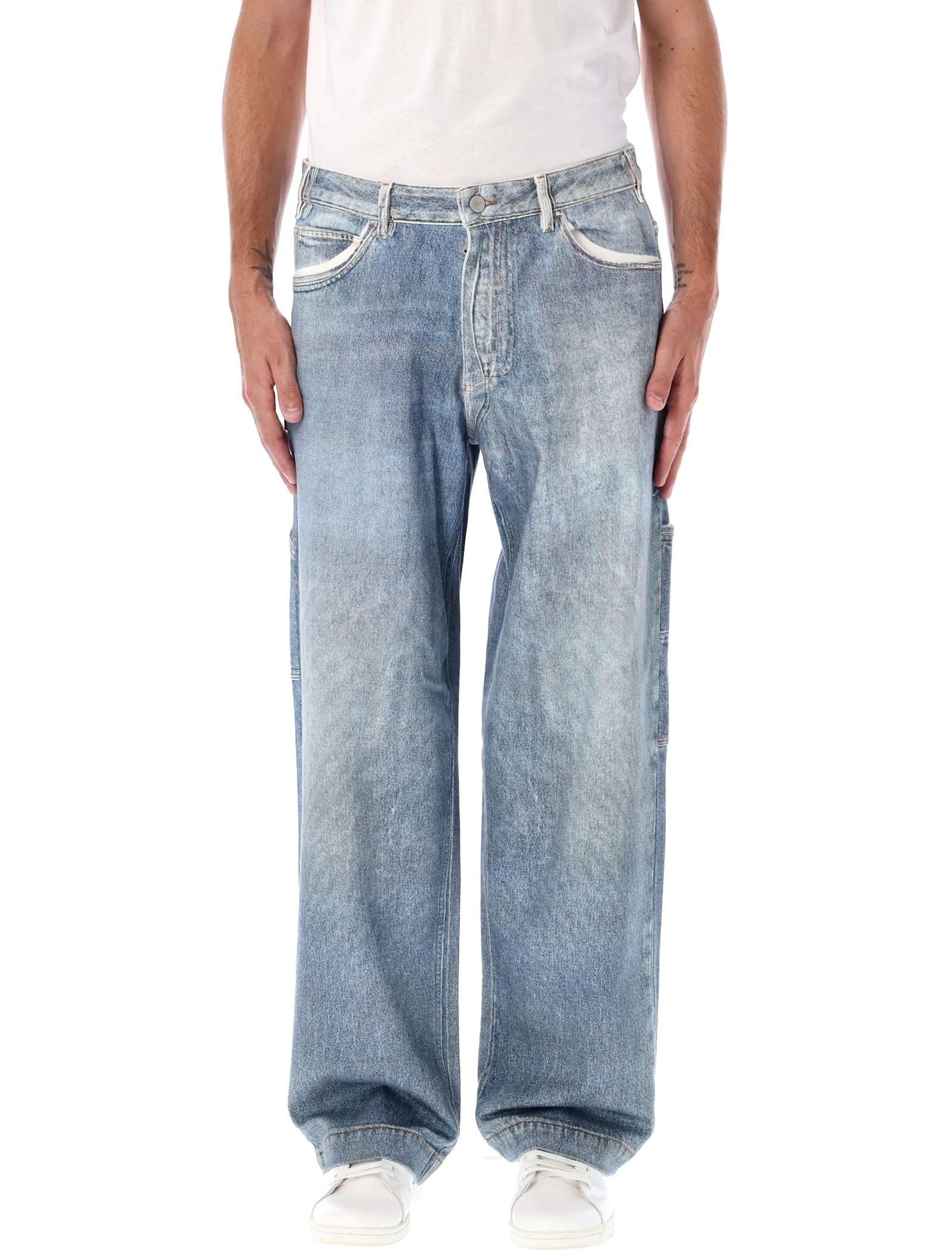 Shop Emporio Armani Wide-leg Jeans In 0943