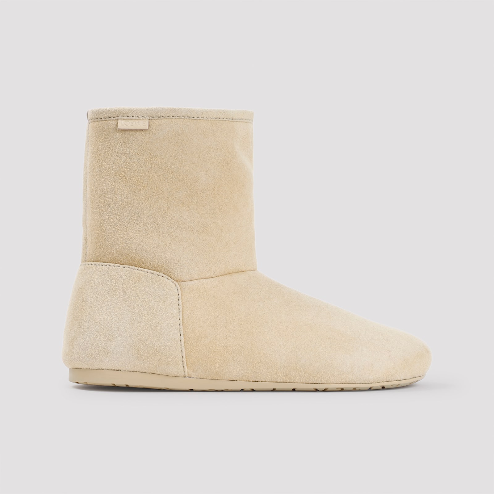 Shop Loewe Lago Suede Boots In Medium Concealer