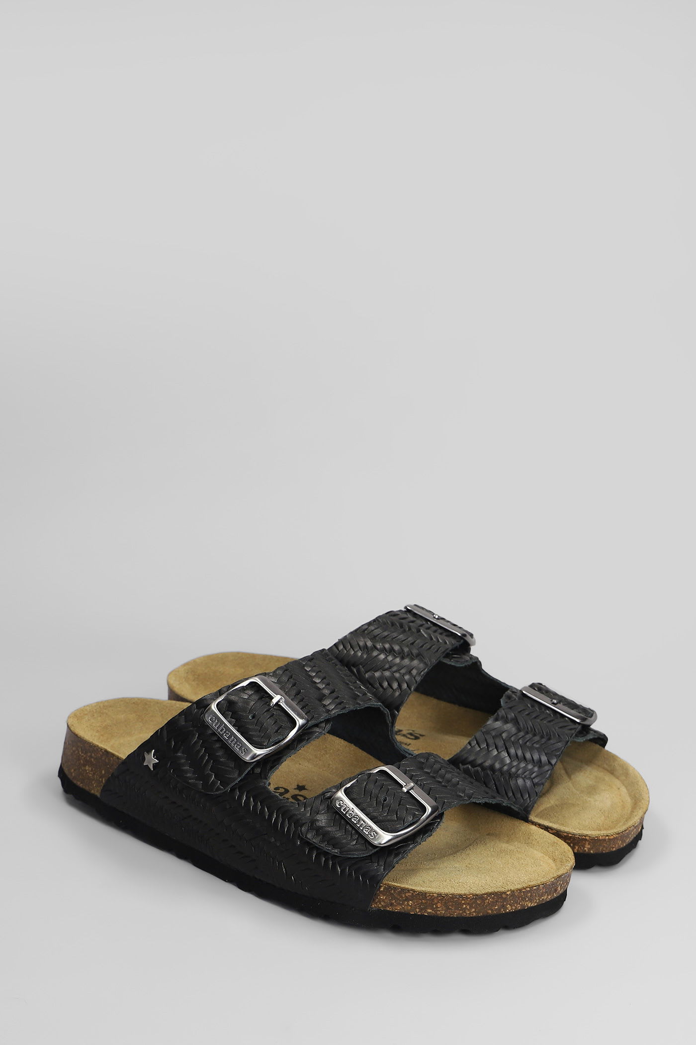 Cubanas Amalia Flats In Black Leather