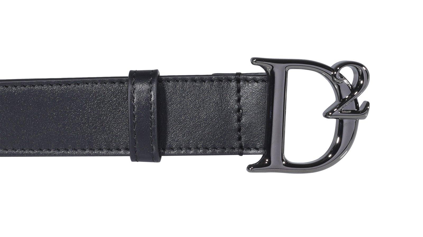 Shop Dsquared2 Logo Plaque Buckle-fastened Belt In Nero