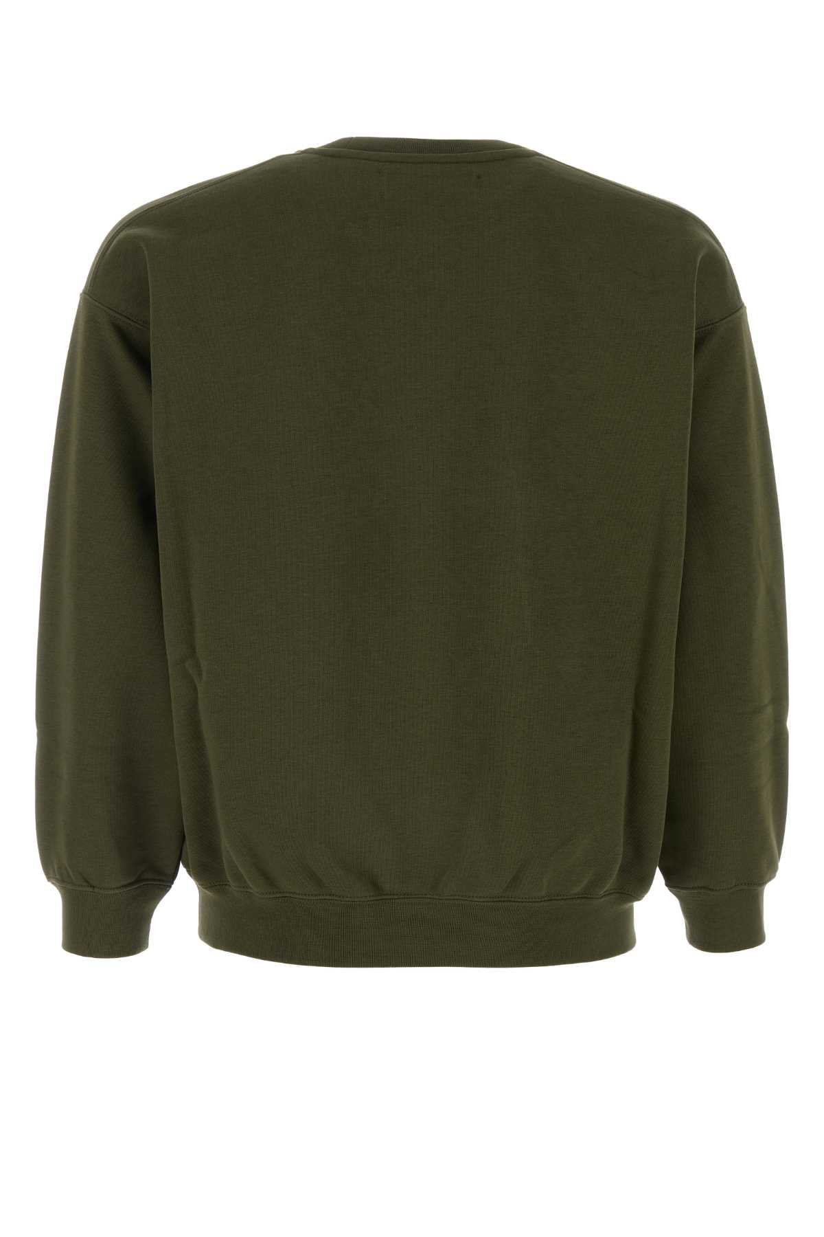 Baracuta Oversize Cotton Blend Crew-neck Sweatshirt With Graphic Print In Green