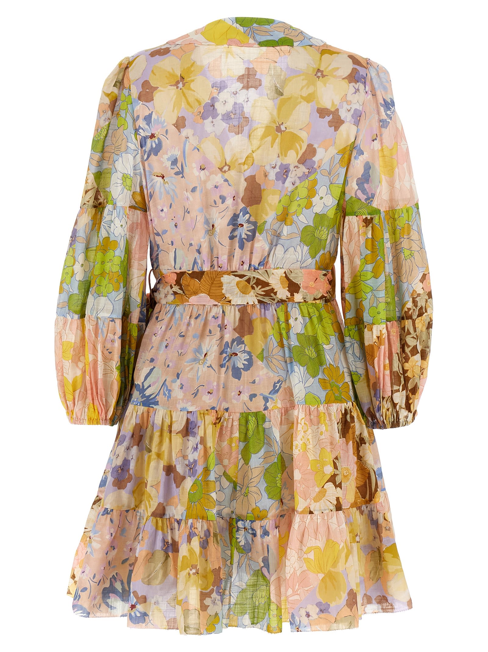 Shop Zimmermann Pop Wrap Dress In Multicolor