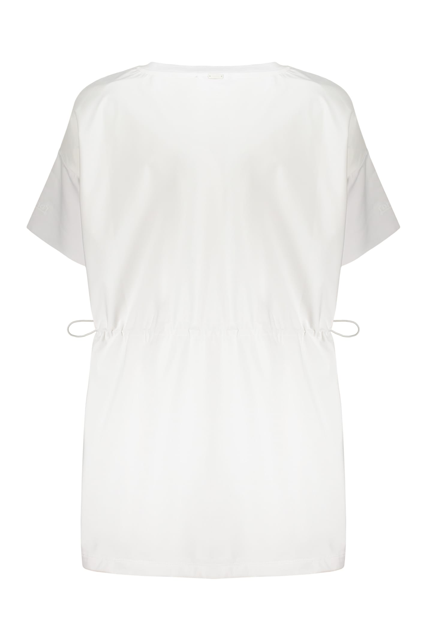 Herno Oversized T-shirt With Drawstring Detail In White