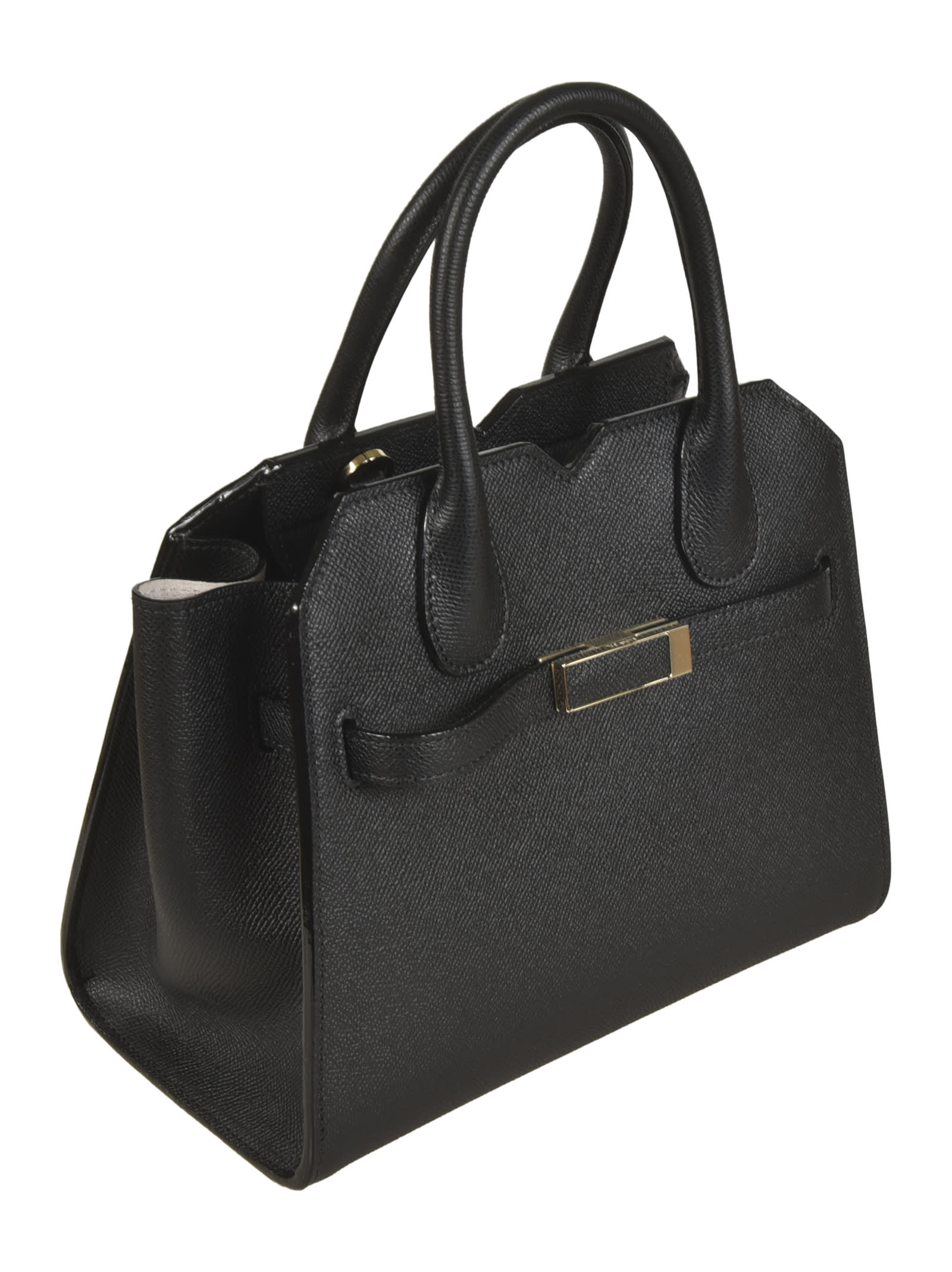 Shop Valextra Mini Black Milan Bag