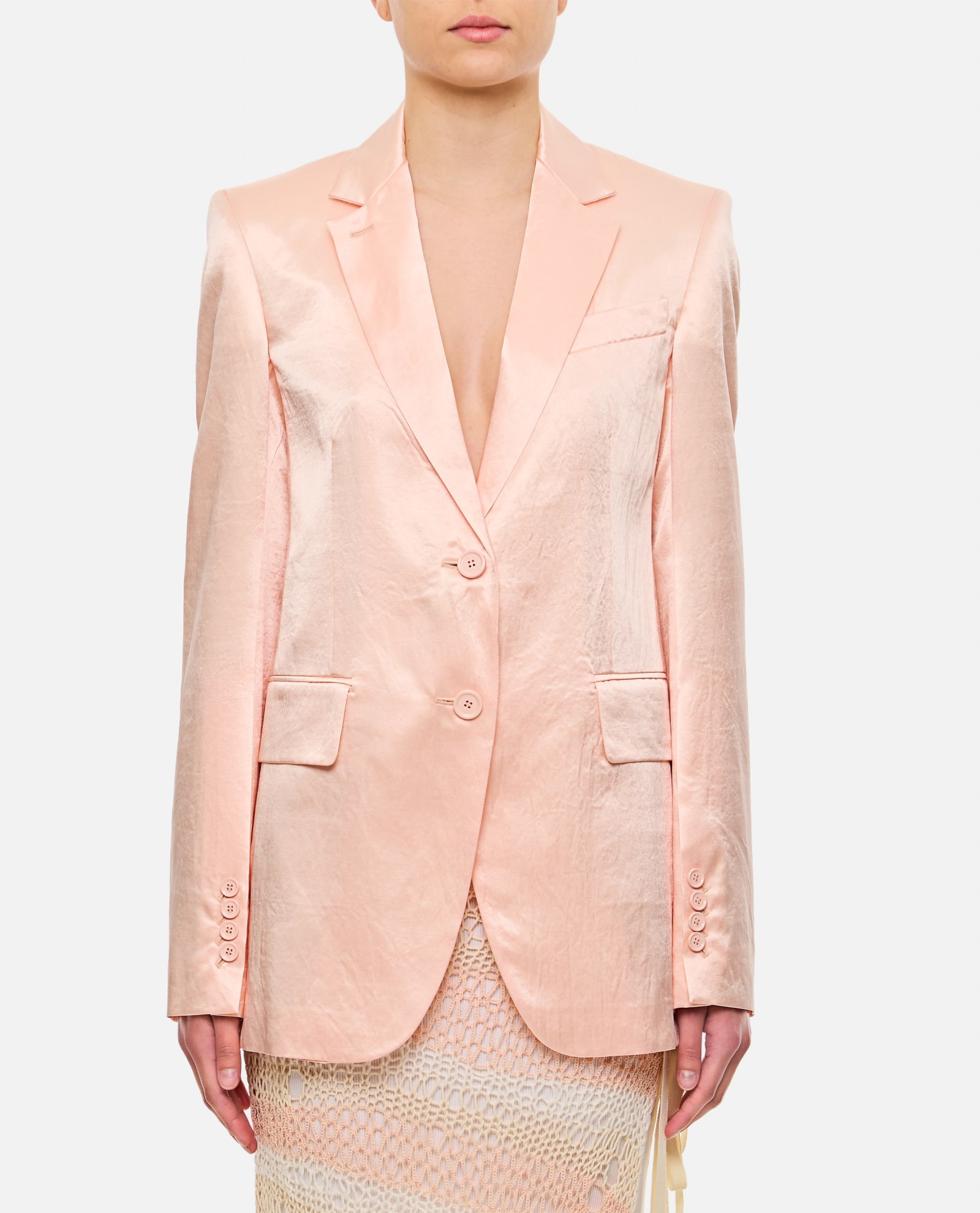 Shop Sportmax Volante Single-breasted Jacket In Blush Pink