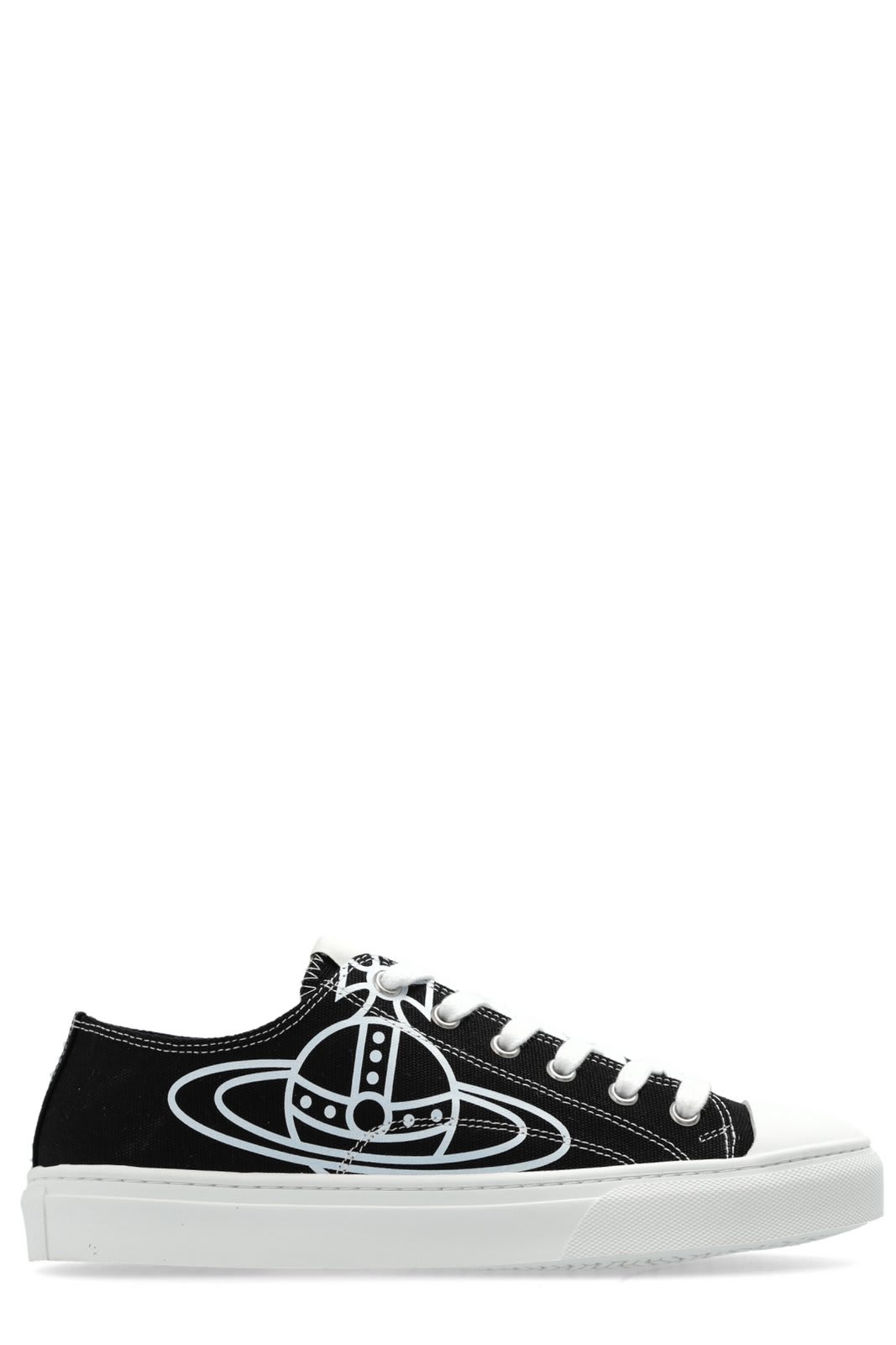 Shop Vivienne Westwood Orb Printed Lace-up Sneakers In Black