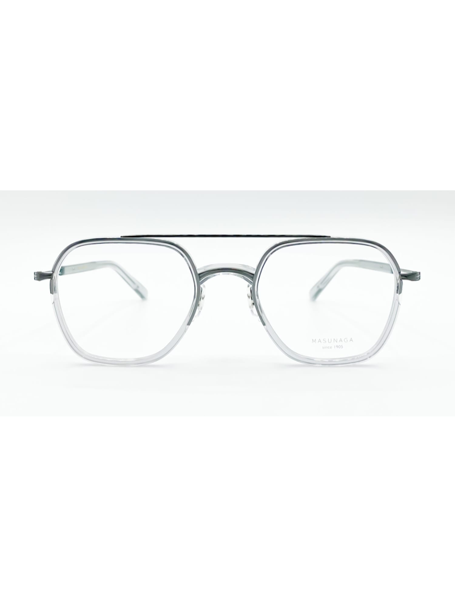 Shop Masunaga Gms/115 Eyewear In Clear Gry