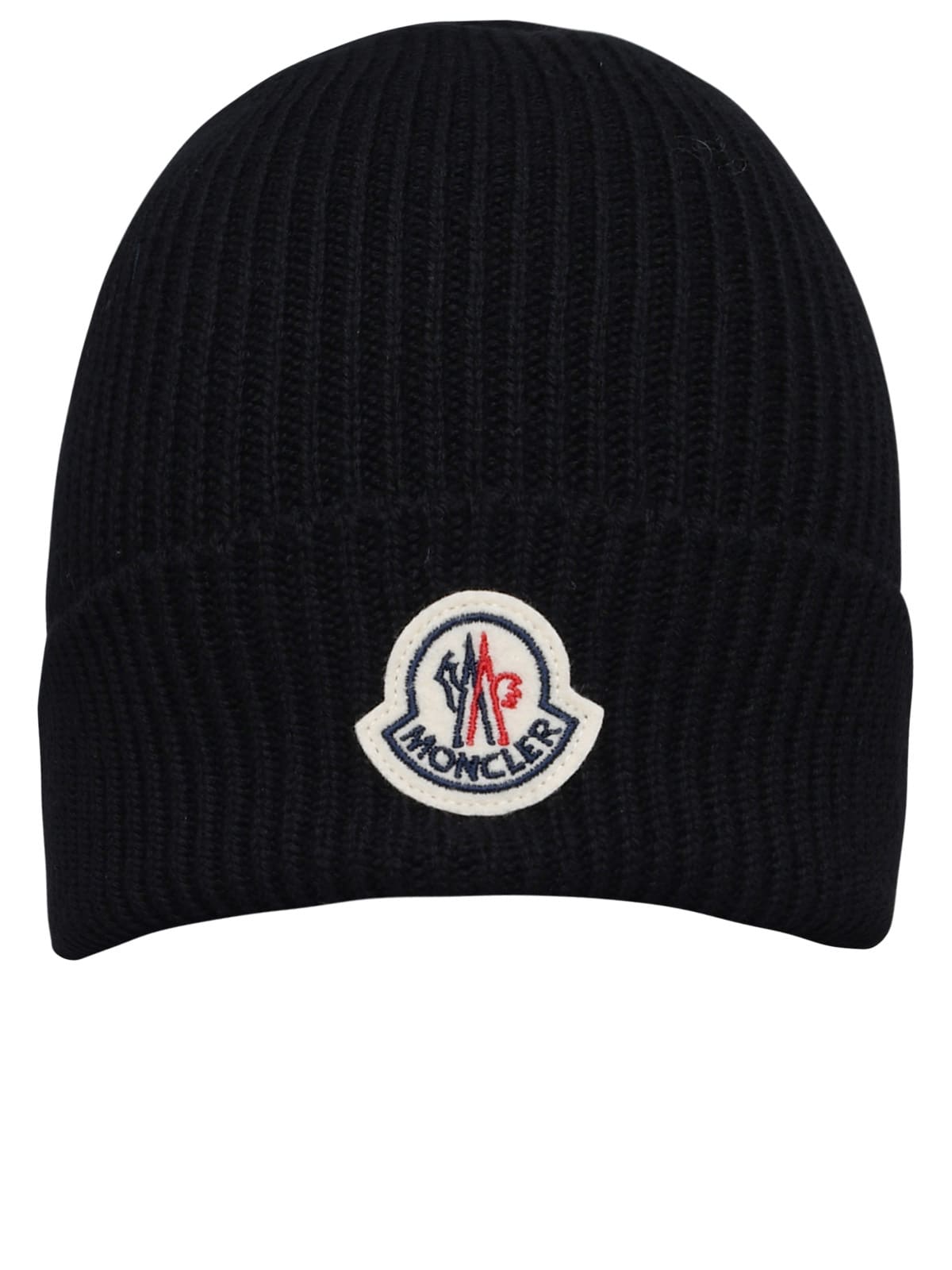 Shop Moncler Tricot Beanie In Black Virgin Wool