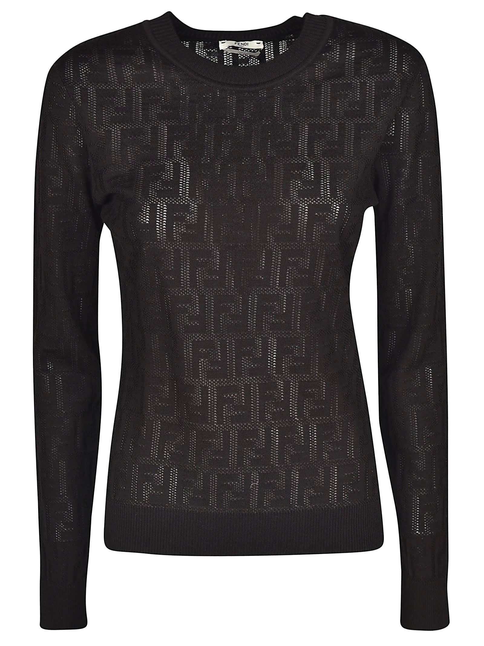 Fendi Fendi Logo Sweater - Black - 11015171 | italist