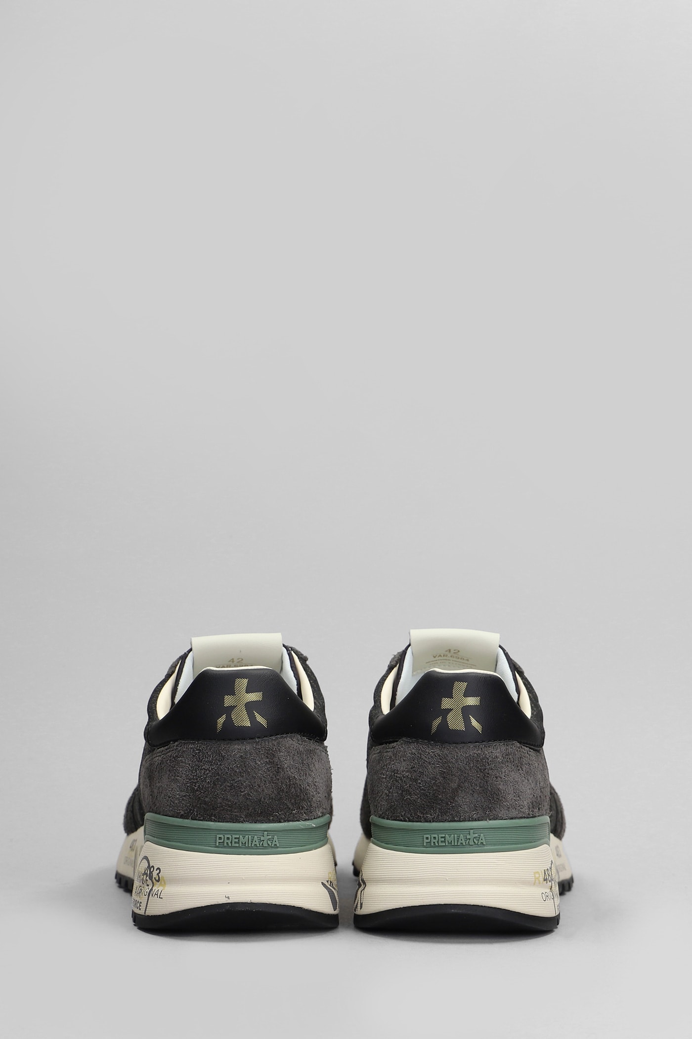 Shop Premiata Lander Sneakers In Brown Suede And Fabric