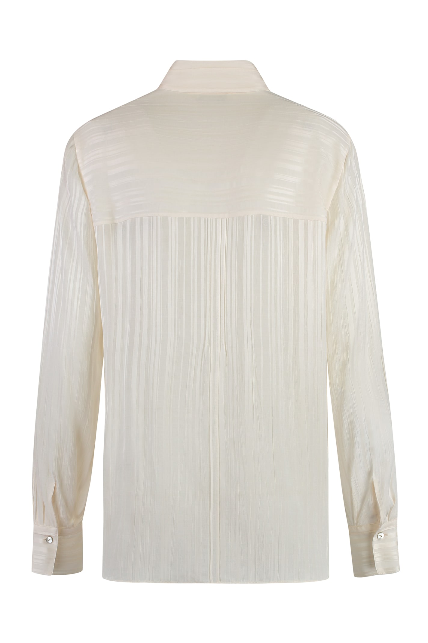 Vince Striped Cropped Shirt In Panna
