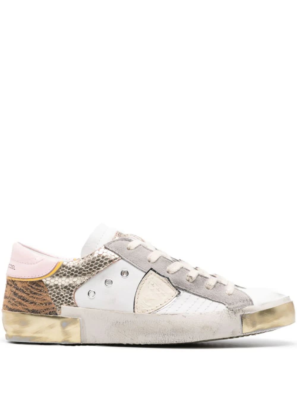 Prsx Low Sneakers - White, Animalier And Gold