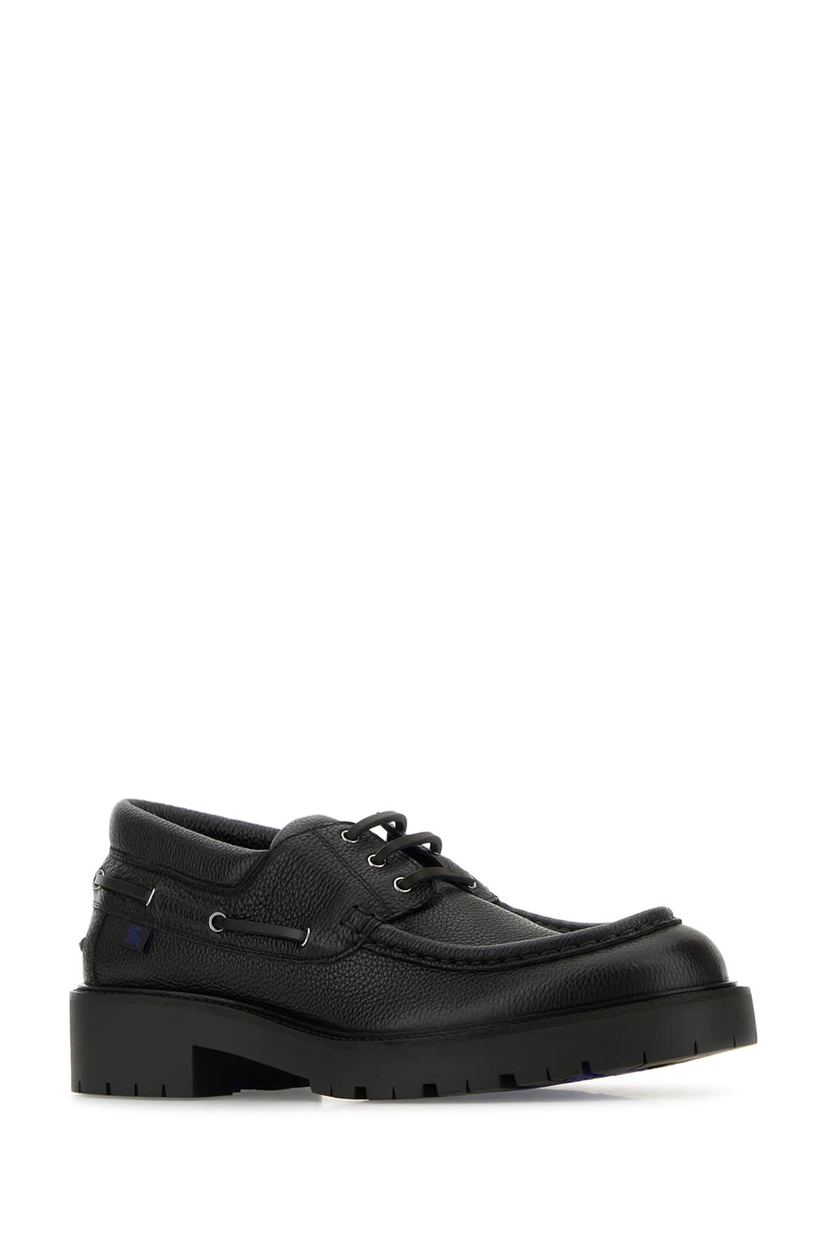 Burberry Raft Leather Loafers In Black