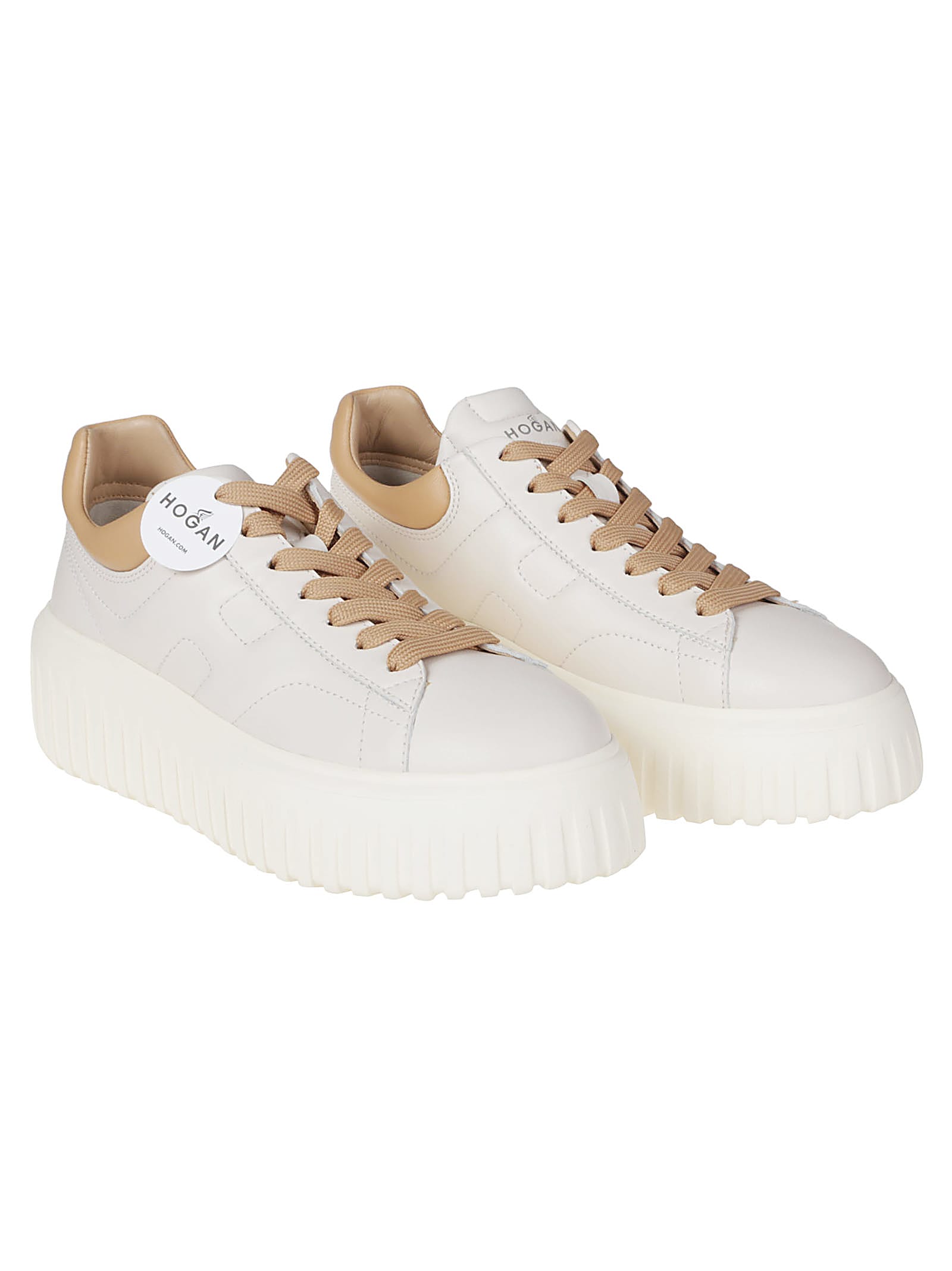 Hogan Sneakers H-stripes In Nappa Bianca Donna In White
