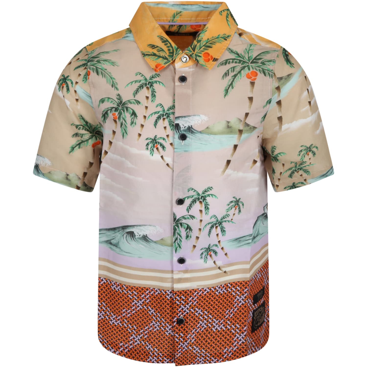 Scotch & Soda Multicolor Shirt For Boy With Hawaiian Print