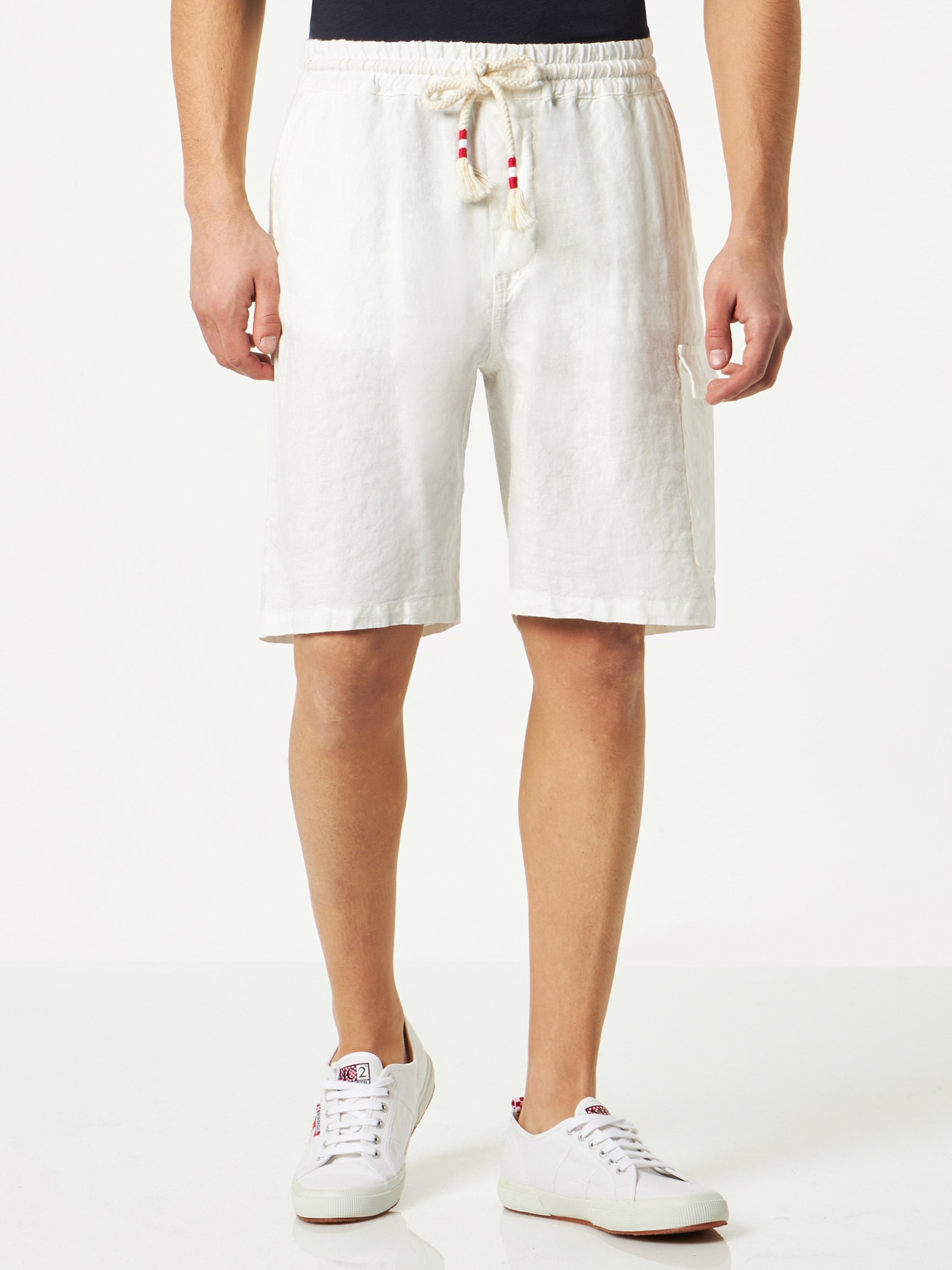 Mc2 Saint Barth Marseille 11n Linen Shorts In White
