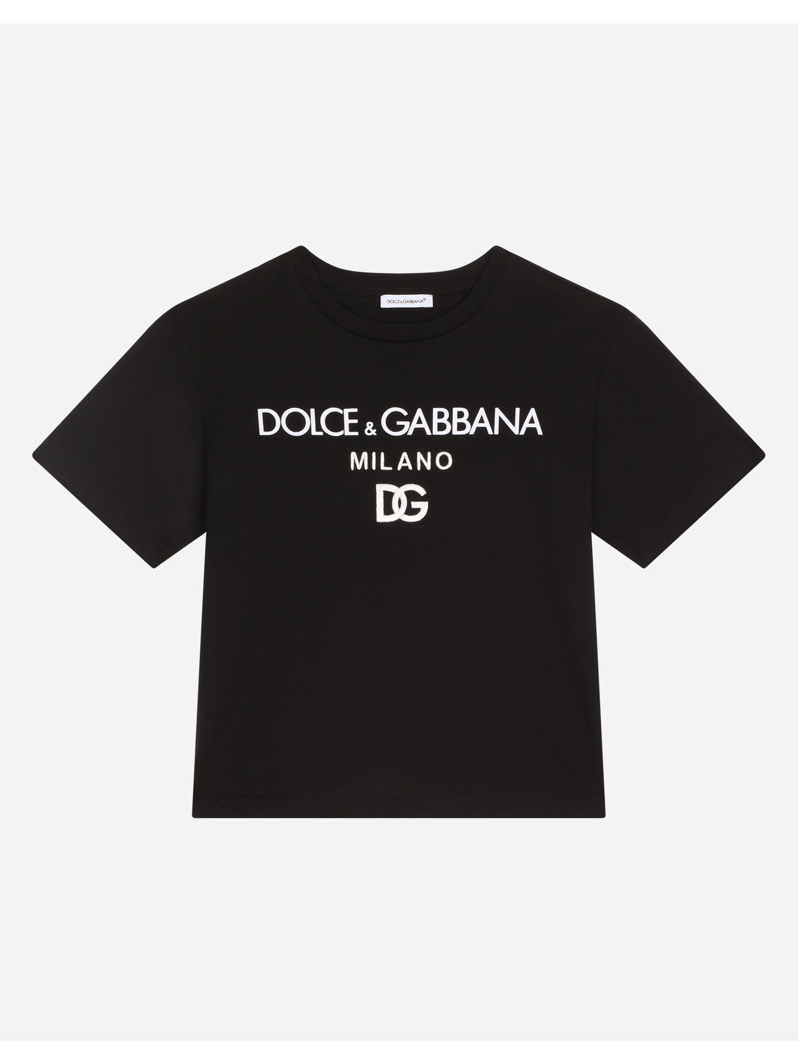 Shop Dolce & Gabbana Black Cotton T-shirt In Nero