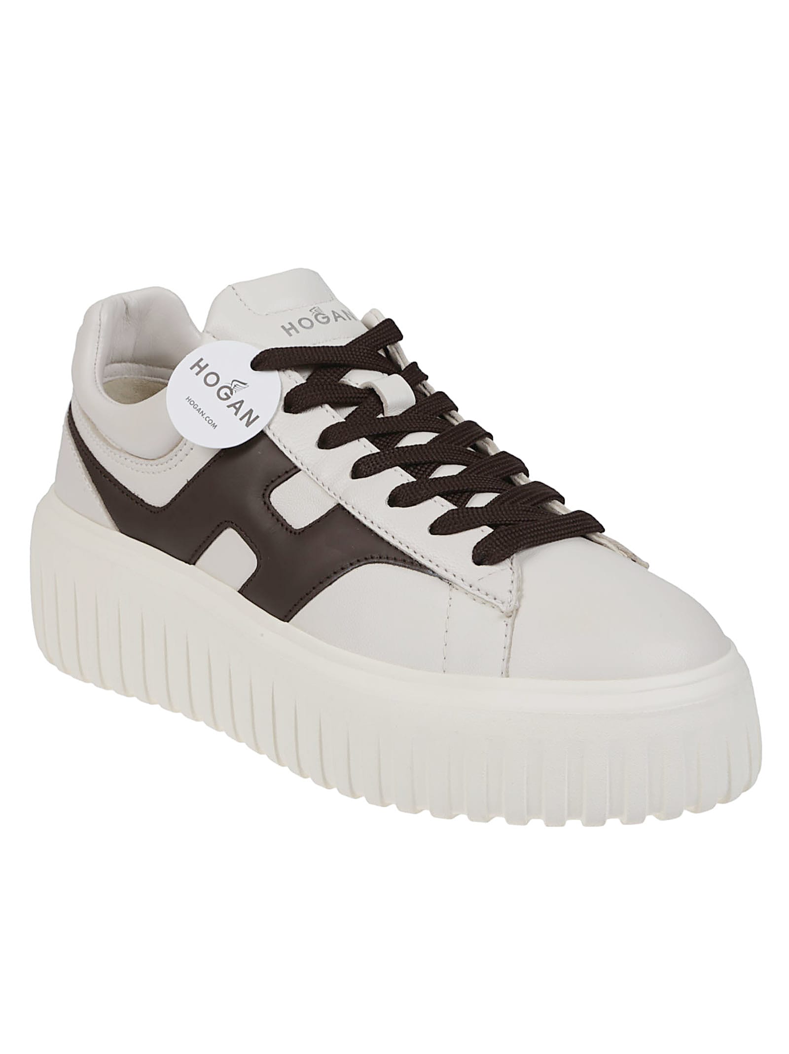 Hogan Beige Sneakers With Chunky Ridged Sole